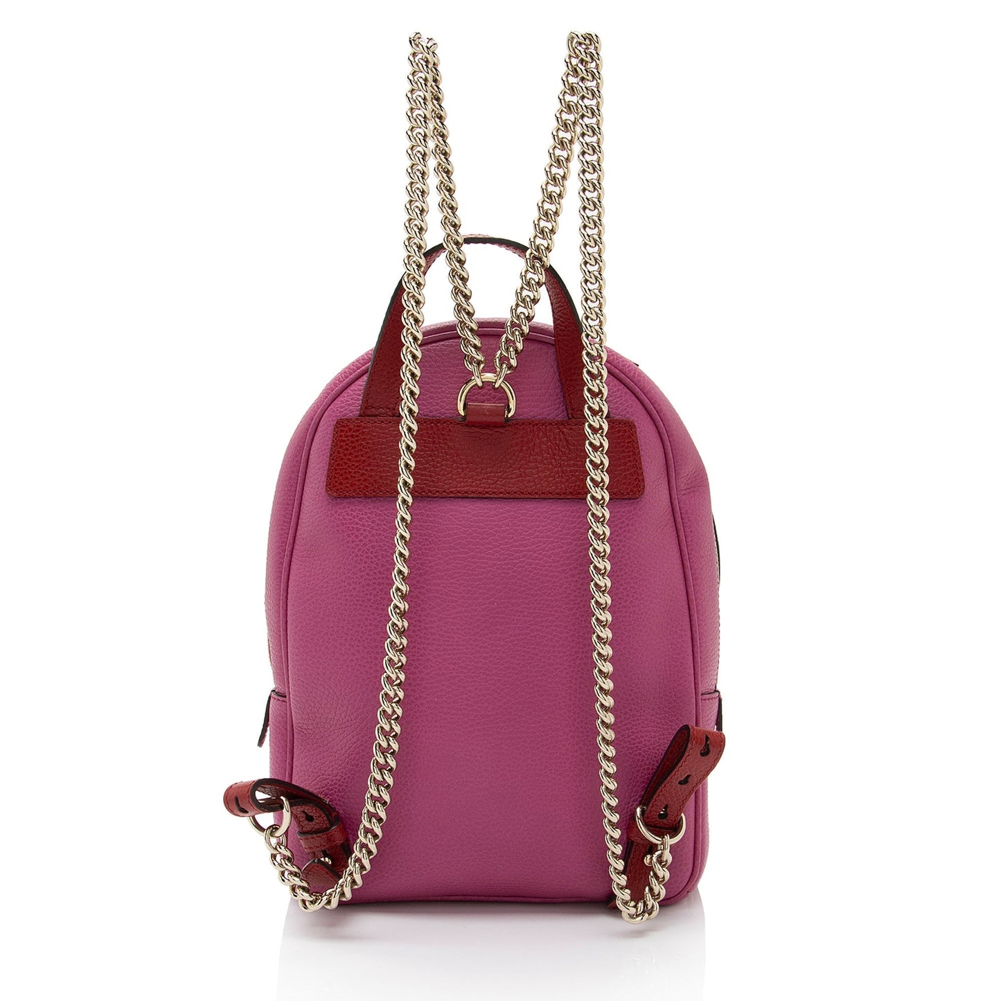 Gucci Soho Backpack SHF-5uKvn2 Leather Red Pink Chain Shoulder Bag
