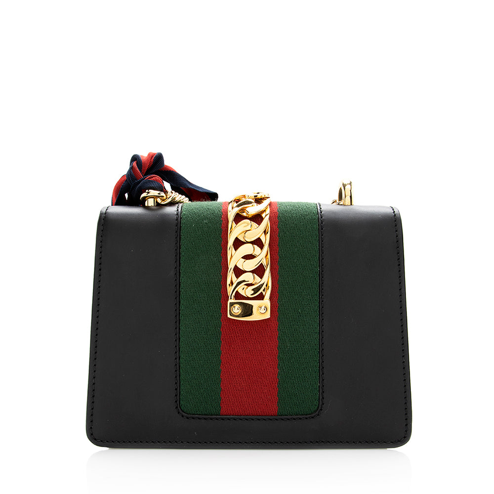 Gucci Sylvie - FINAL SHF Leather Nylon Black Mini Shoulder Bag