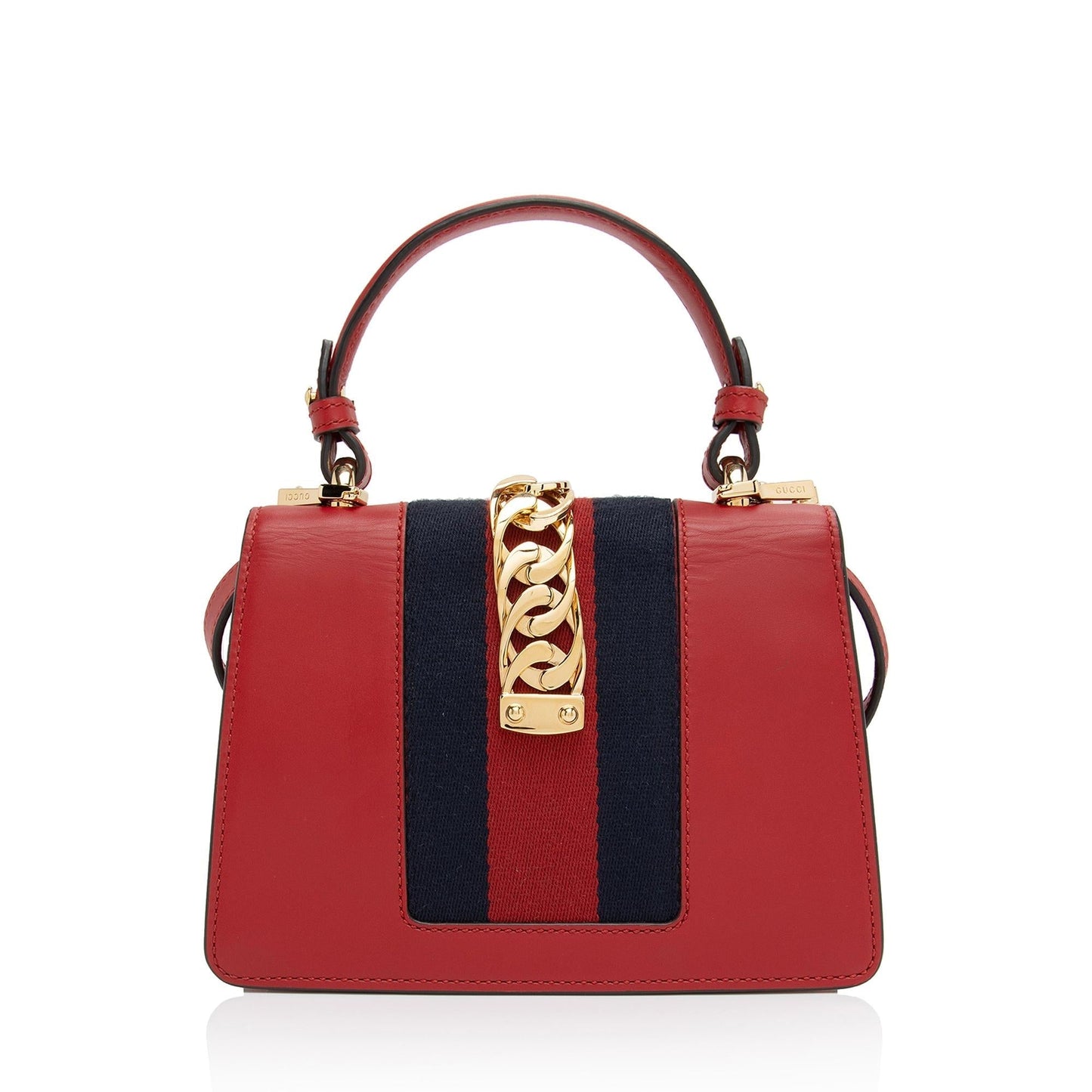 Gucci Sylvie SHF-SJmAoq Leather Nylon Red Mini Satchel Bag