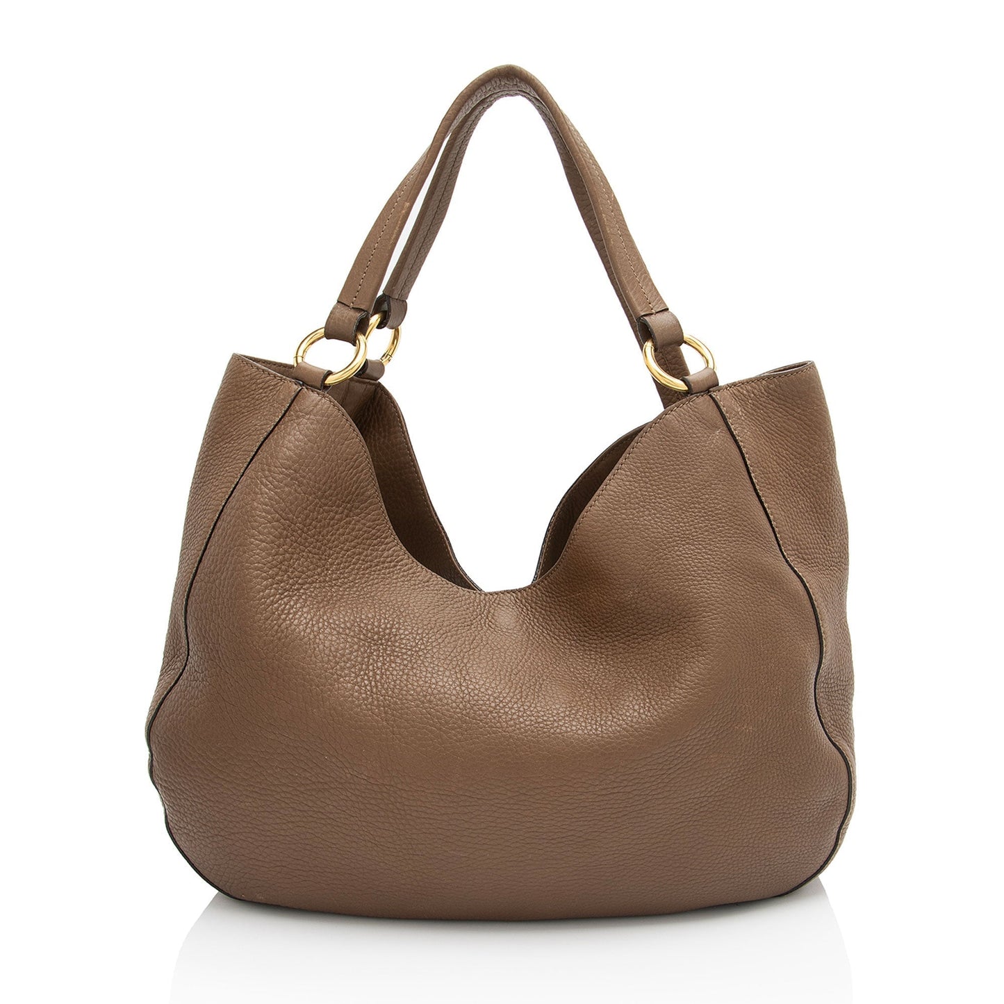 Gucci Twill Leather Brown Medium Tote Bag