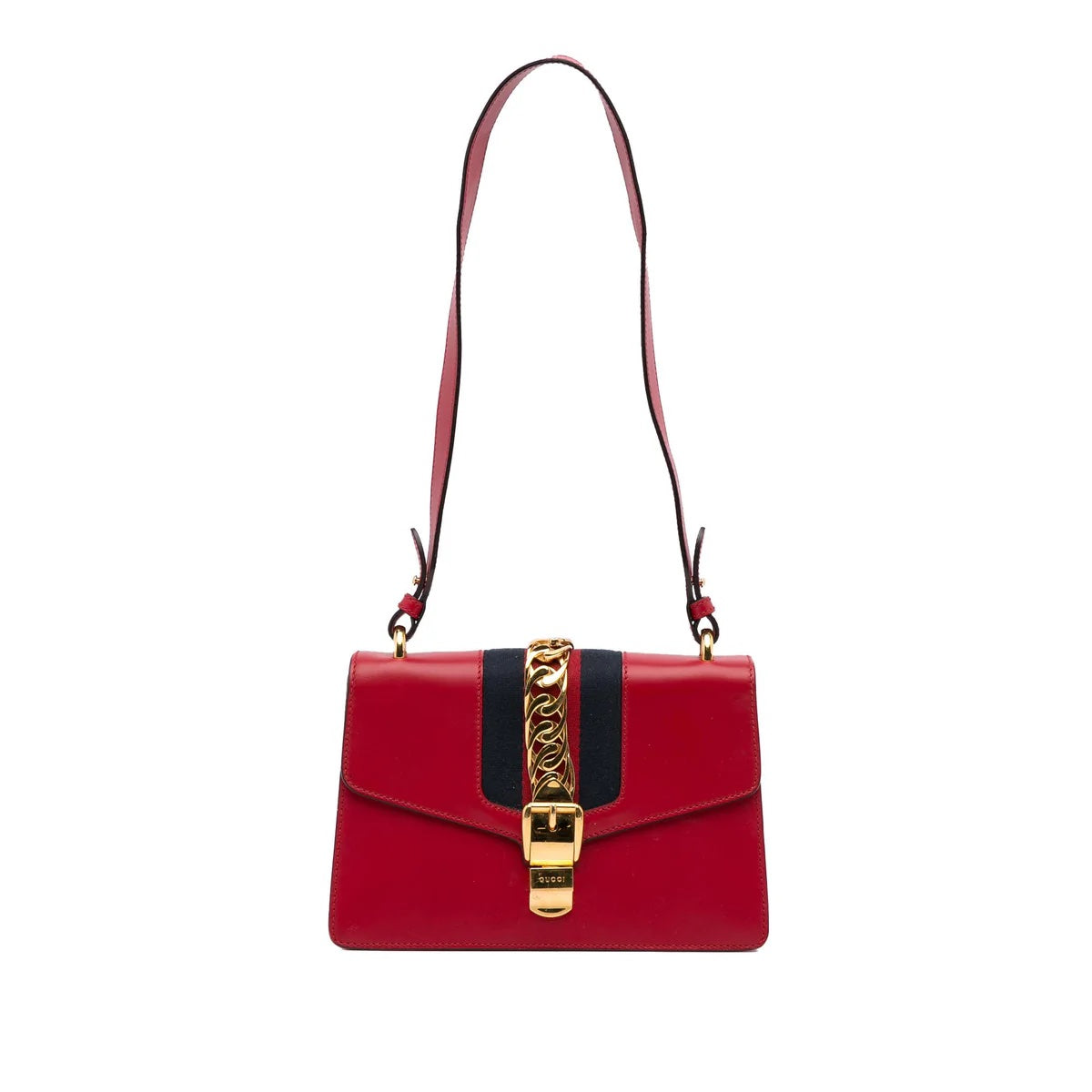 Gucci WEB SYLVIE Leather Calfskin Medium Shoulder Bag