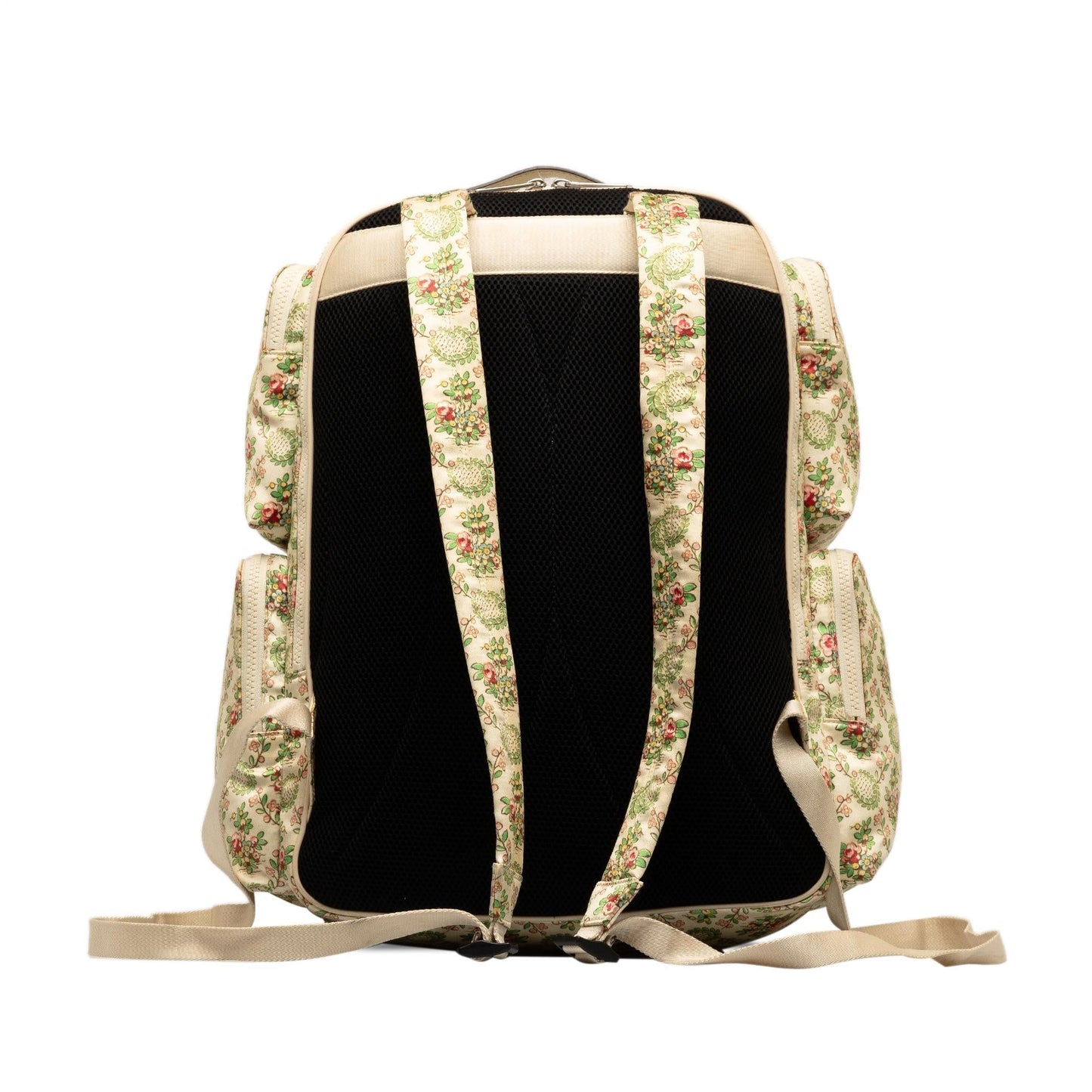 Gucci MLB Floral NY Yankees Patch Satin Brown Backpack Shg Chovbl