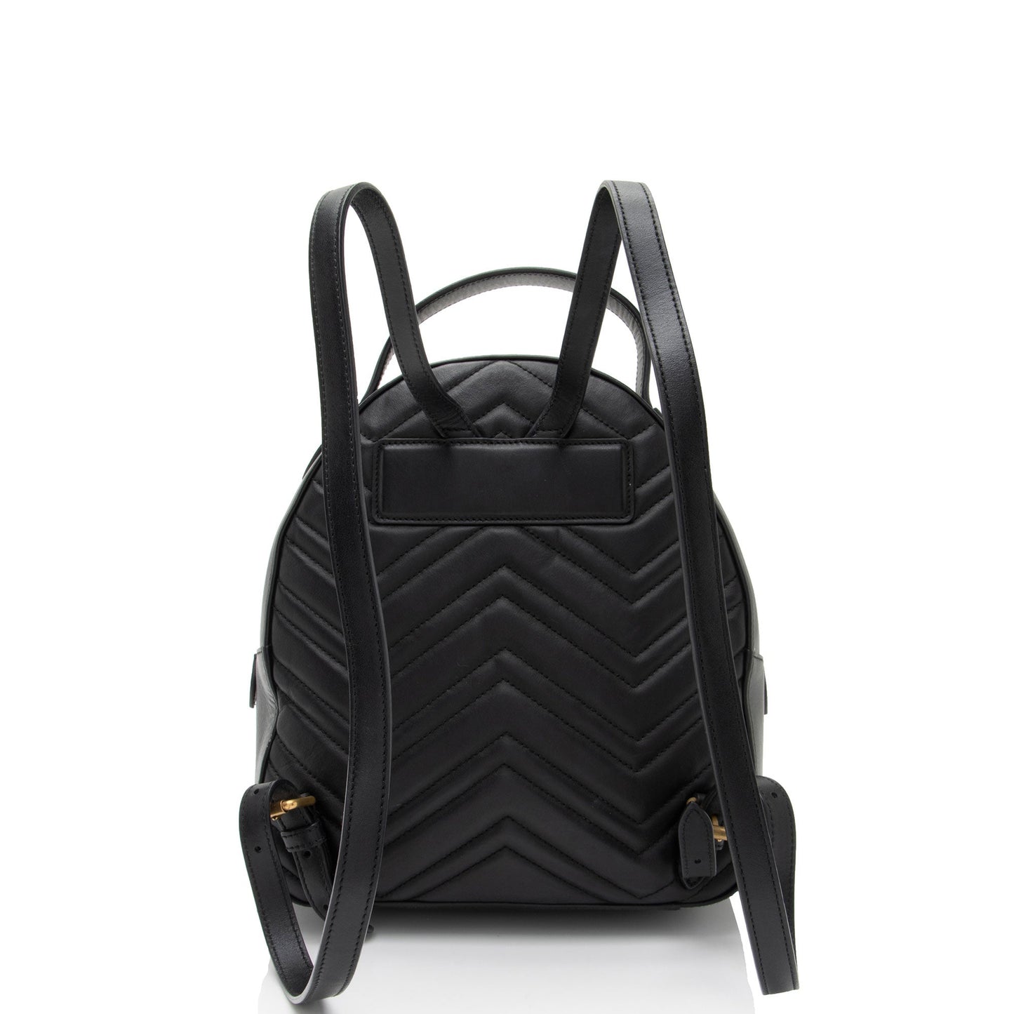 Gucci GG Marmont Animal Studs Backpack Matelasse Leather Black Shoulder Bag