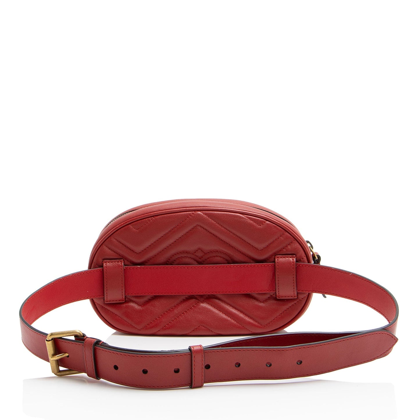 Gucci GG Marmont Belt - Size Matelasse Leather Red Accessory 38 95