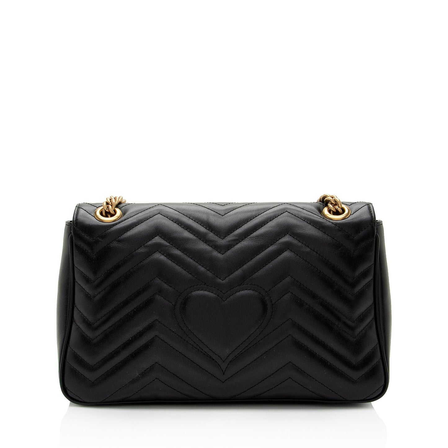 Gucci GG Marmont Flap SHF-maxMO9 Matelasse Leather Black Medium Crossbody Bag