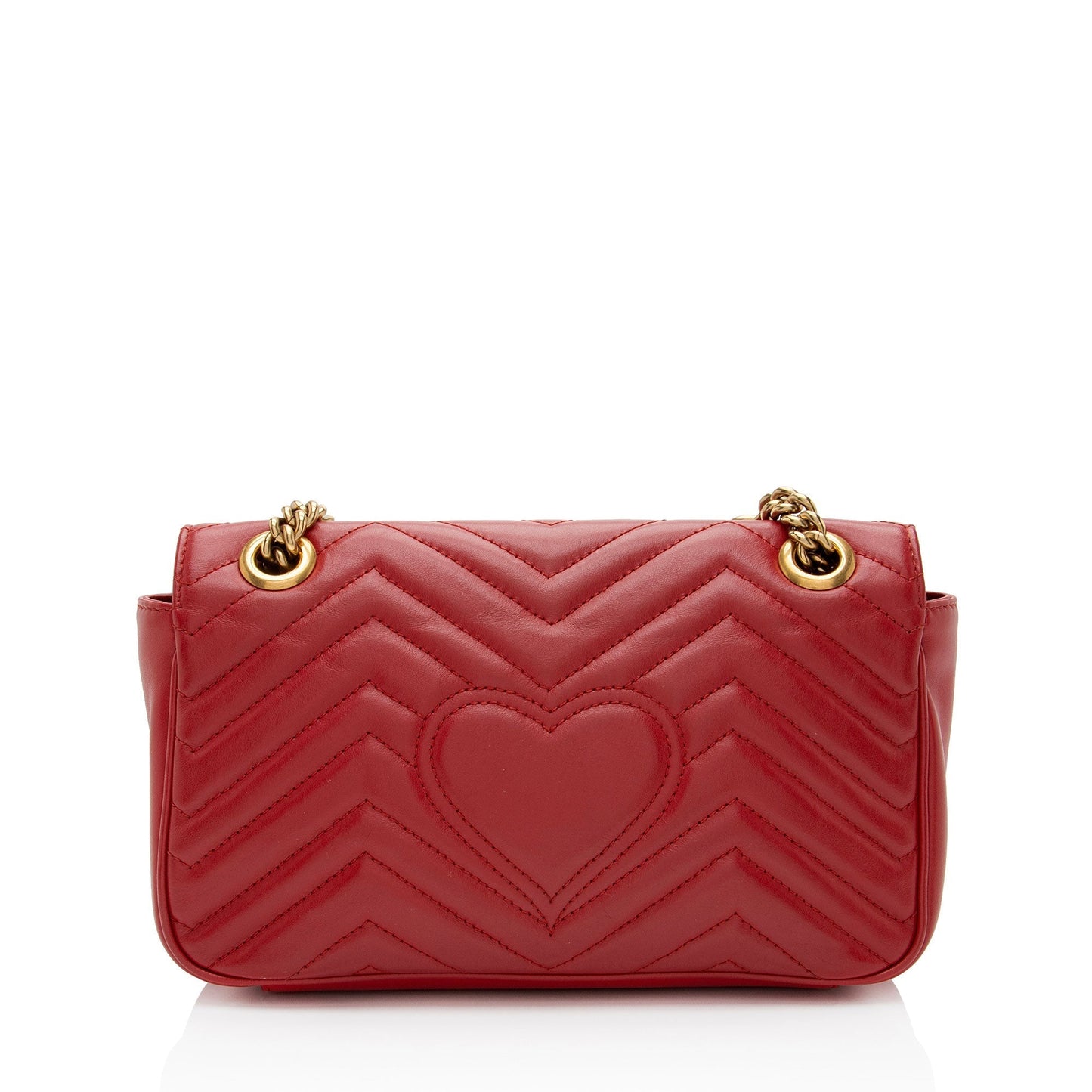 Gucci GG Marmont Flap Matelasse Leather Red Medium Crossbody Bag