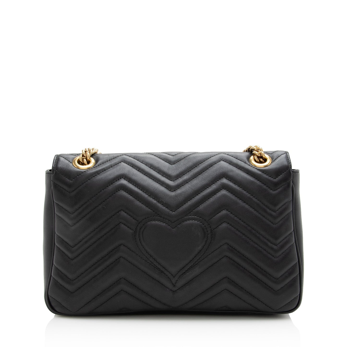 Gucci GG Marmont SHF Matelasse Leather Black Medium Crossbody Bag