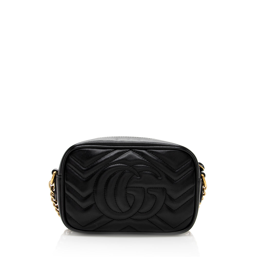 Gucci GG Marmont SHF Matelasse Leather Black Mini Crossbody Bag 6