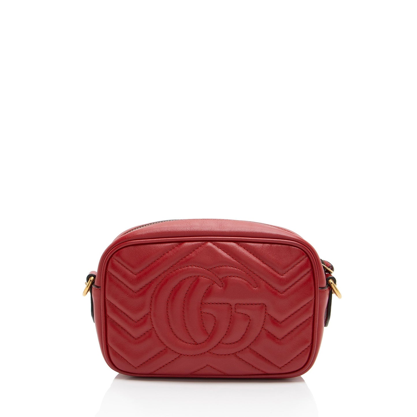 Gucci GG Marmont Camera Matelasse Leather Red Mini Crossbody Bag