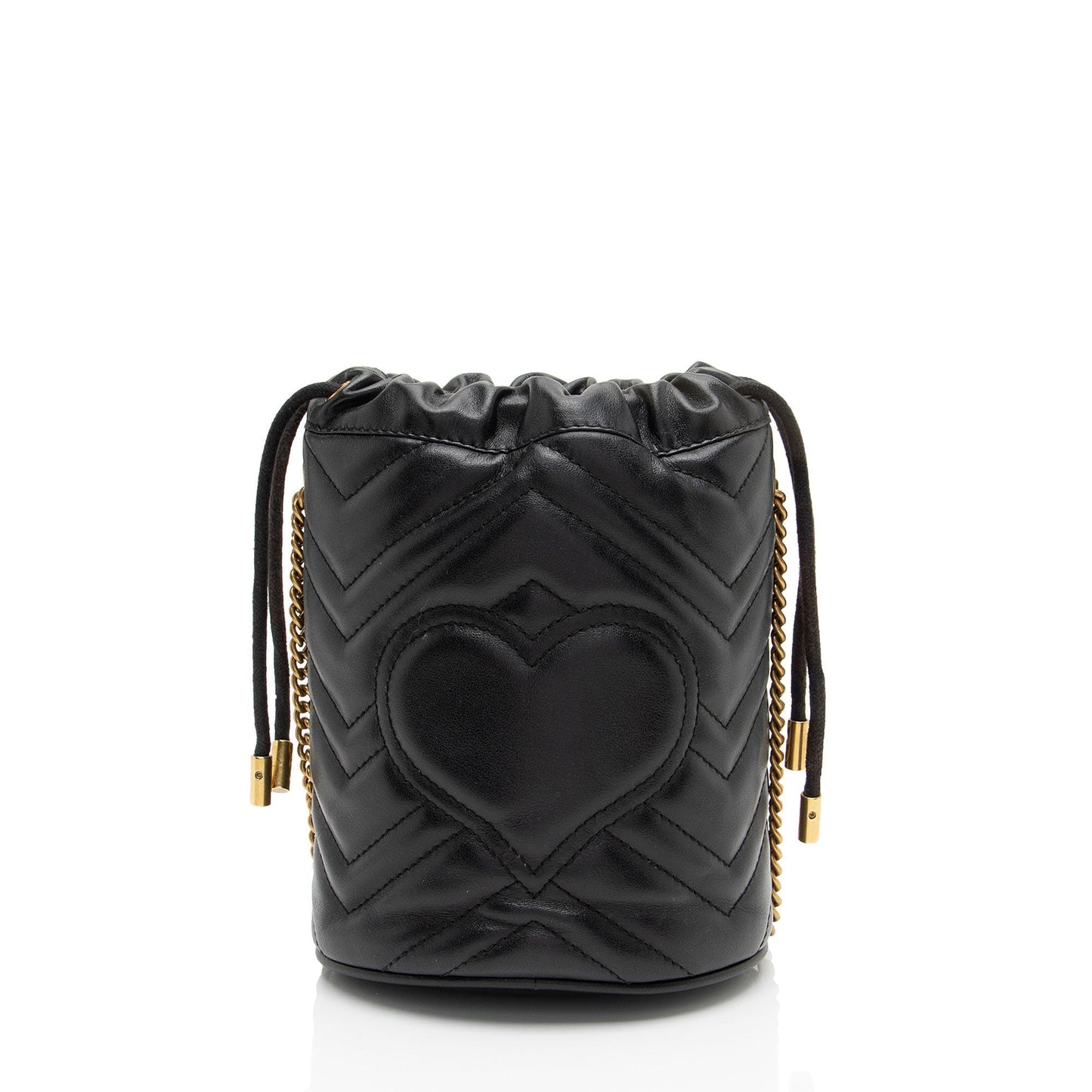 Gucci GG Marmont Bucket Matelasse Leather Black Mini Crossbody Bag