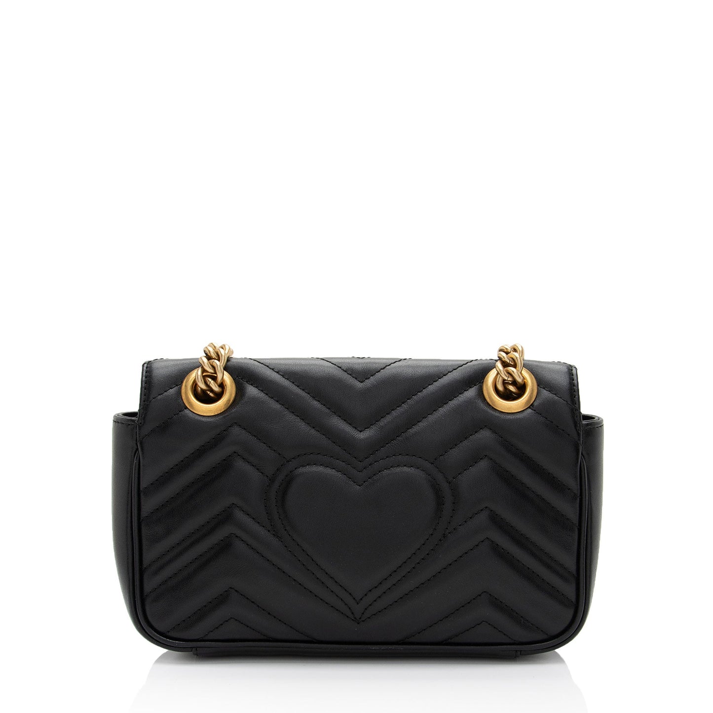 Gucci GG Marmont Flap SHF-Aicihy Matelasse Leather Black Mini Crossbody Bag