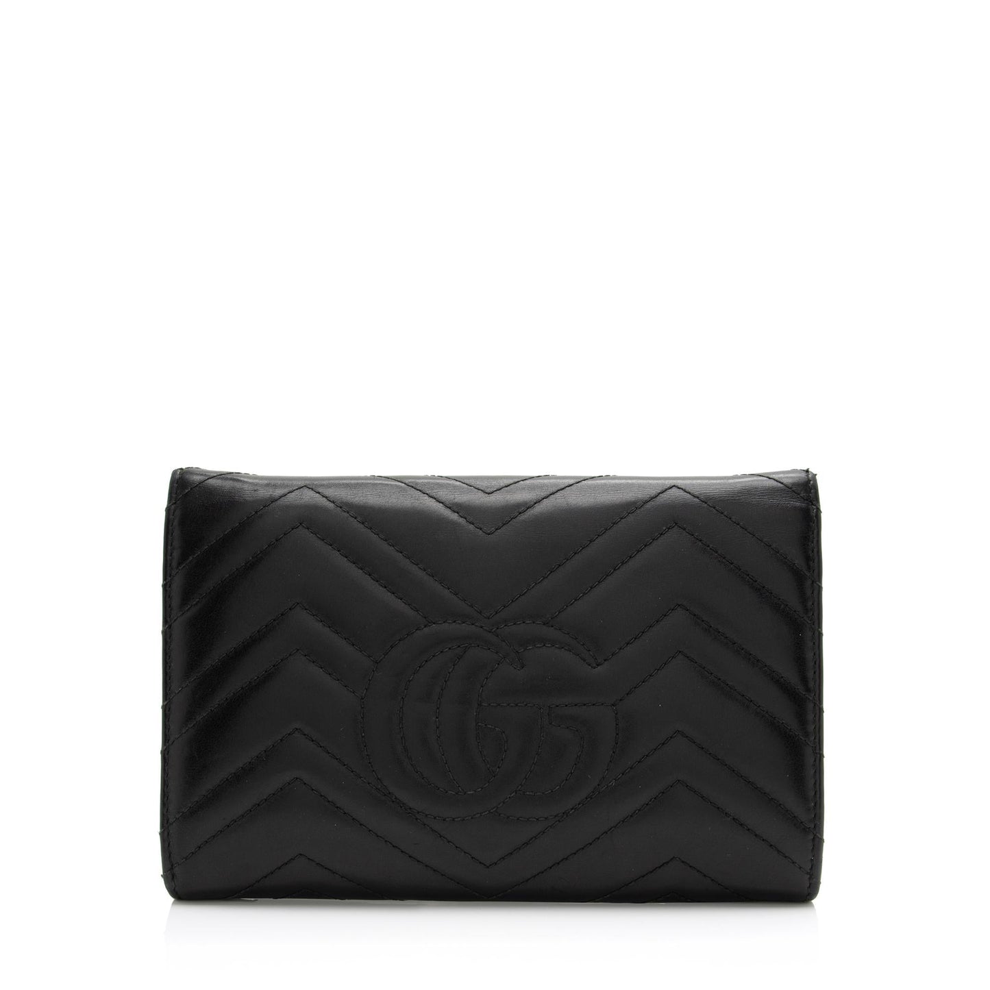Gucci GG Marmont Wallet on Chain Matelasse Leather Black Mini Crossbody Bag Shf Zsuheq