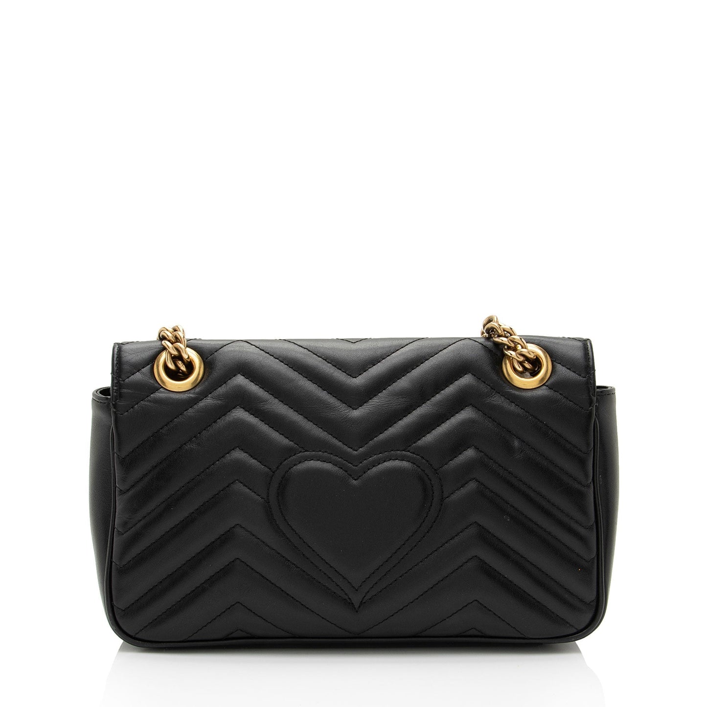 Gucci GG Marmont Flap SHF-IH7kiO Matelasse Leather Black Small Crossbody Bag
