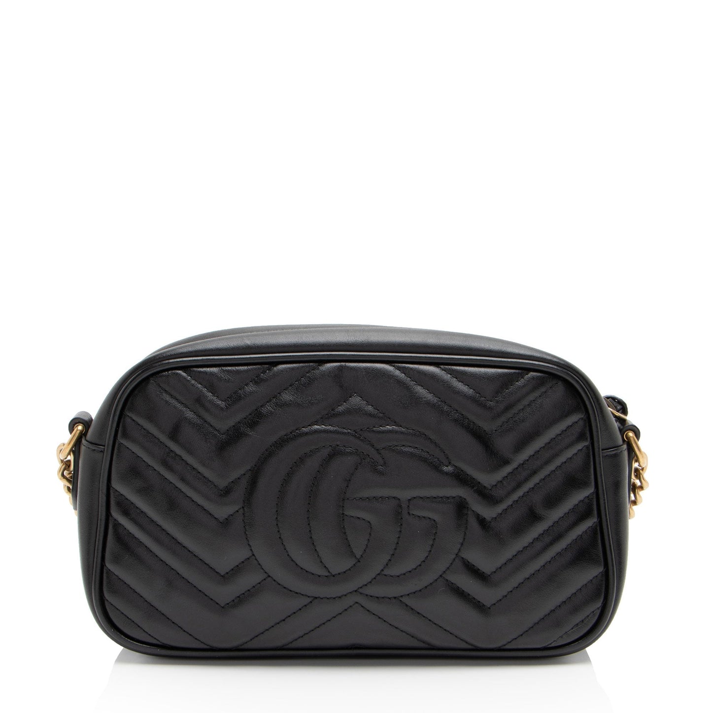 Gucci GG Marmont SHF-baNUcE Matelasse Leather Black Small Crossbody Bag