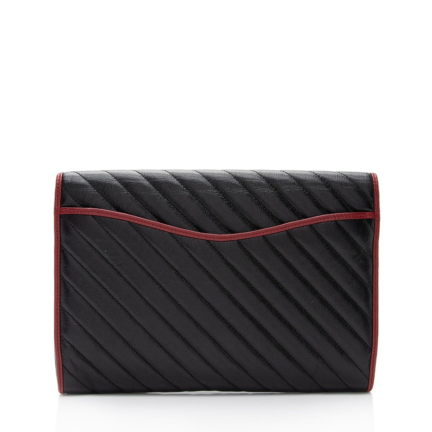 Gucci Torchon GG Marmont SHF-AQeHxl Matelasse Leather Black Red Clutch Bag