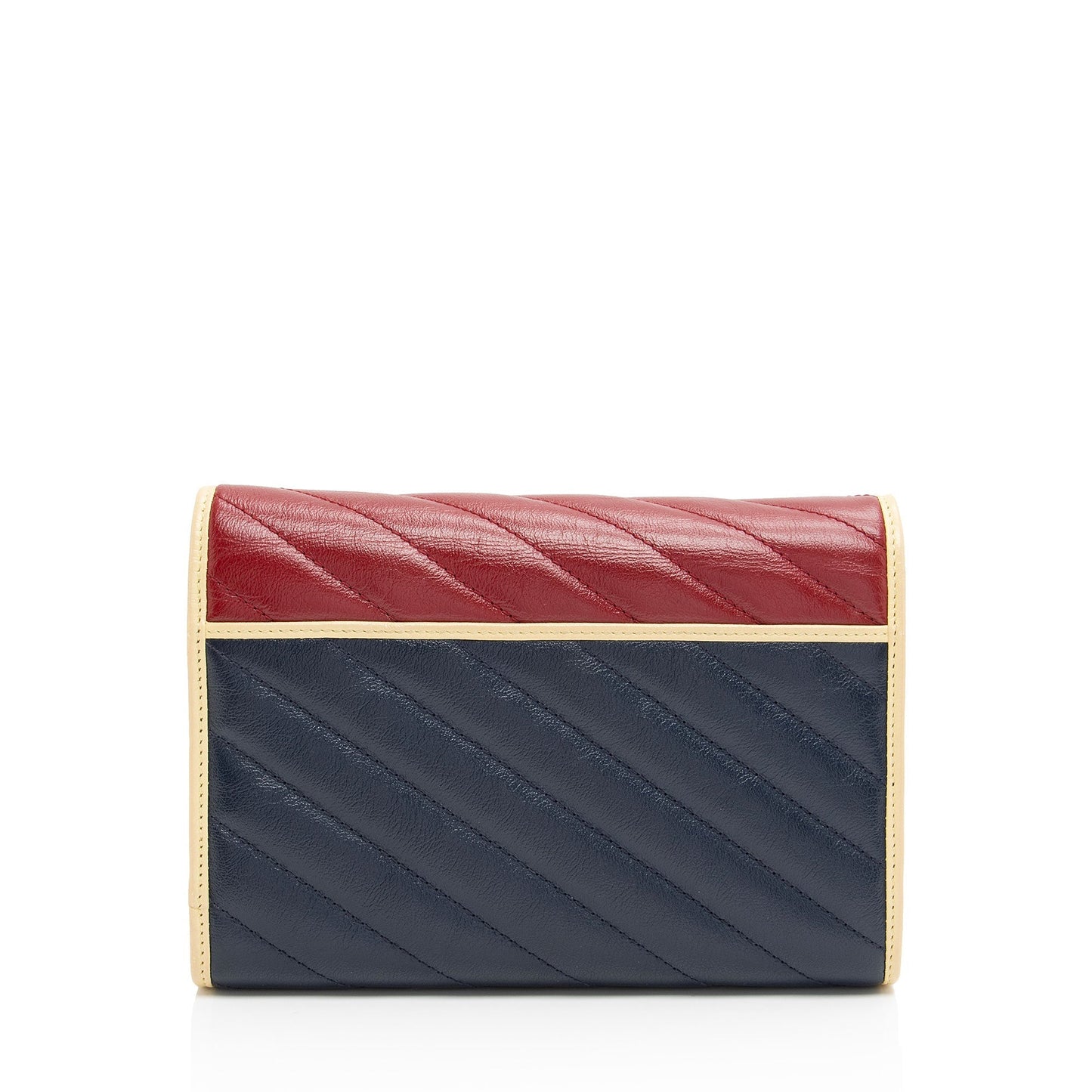 Gucci Torchon GG Marmont Chain Matelasse Leather Blue Red Crossbody Bag