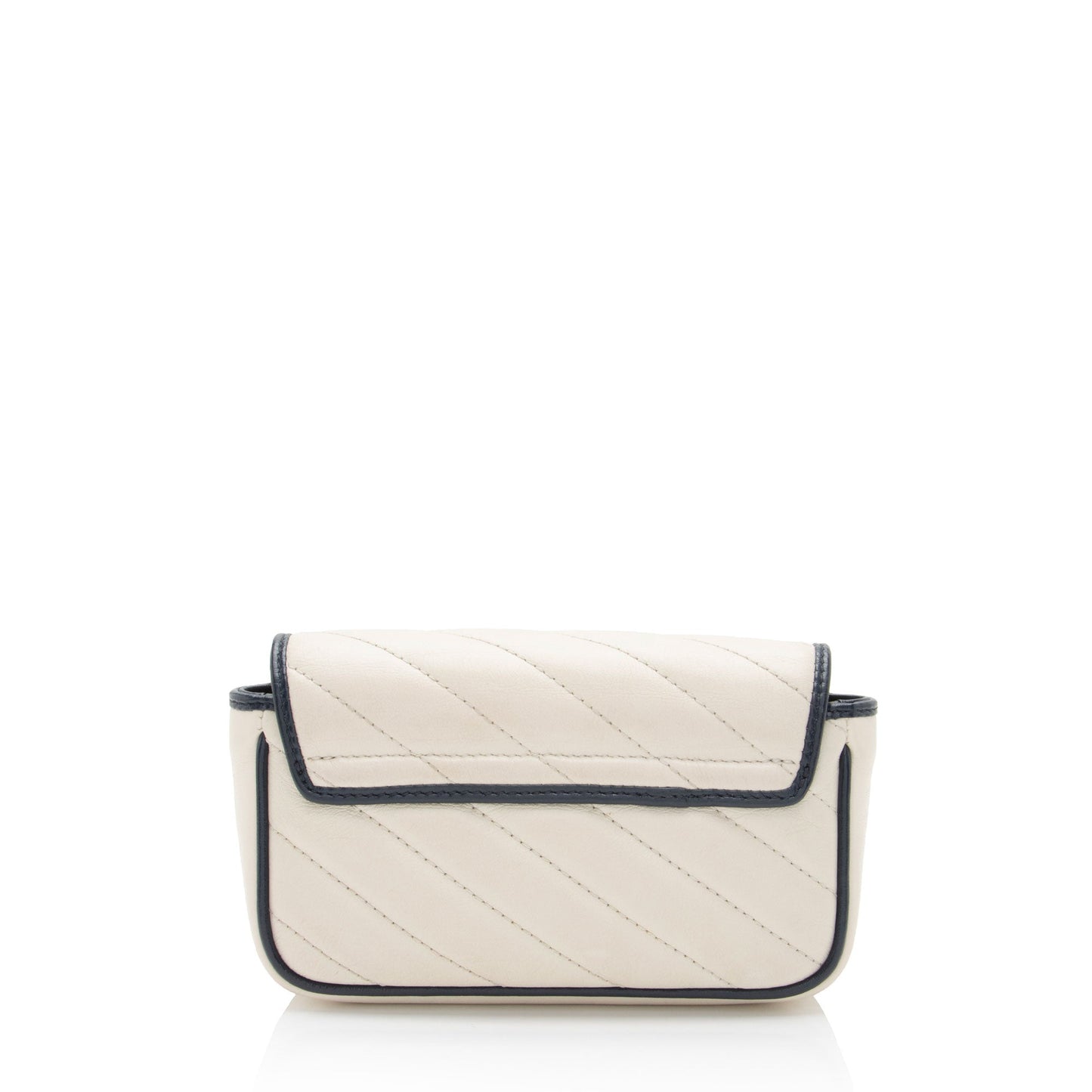 Gucci Torchon GG Marmont Super Flap Matelasse Leather White Blue Crossbody Bag