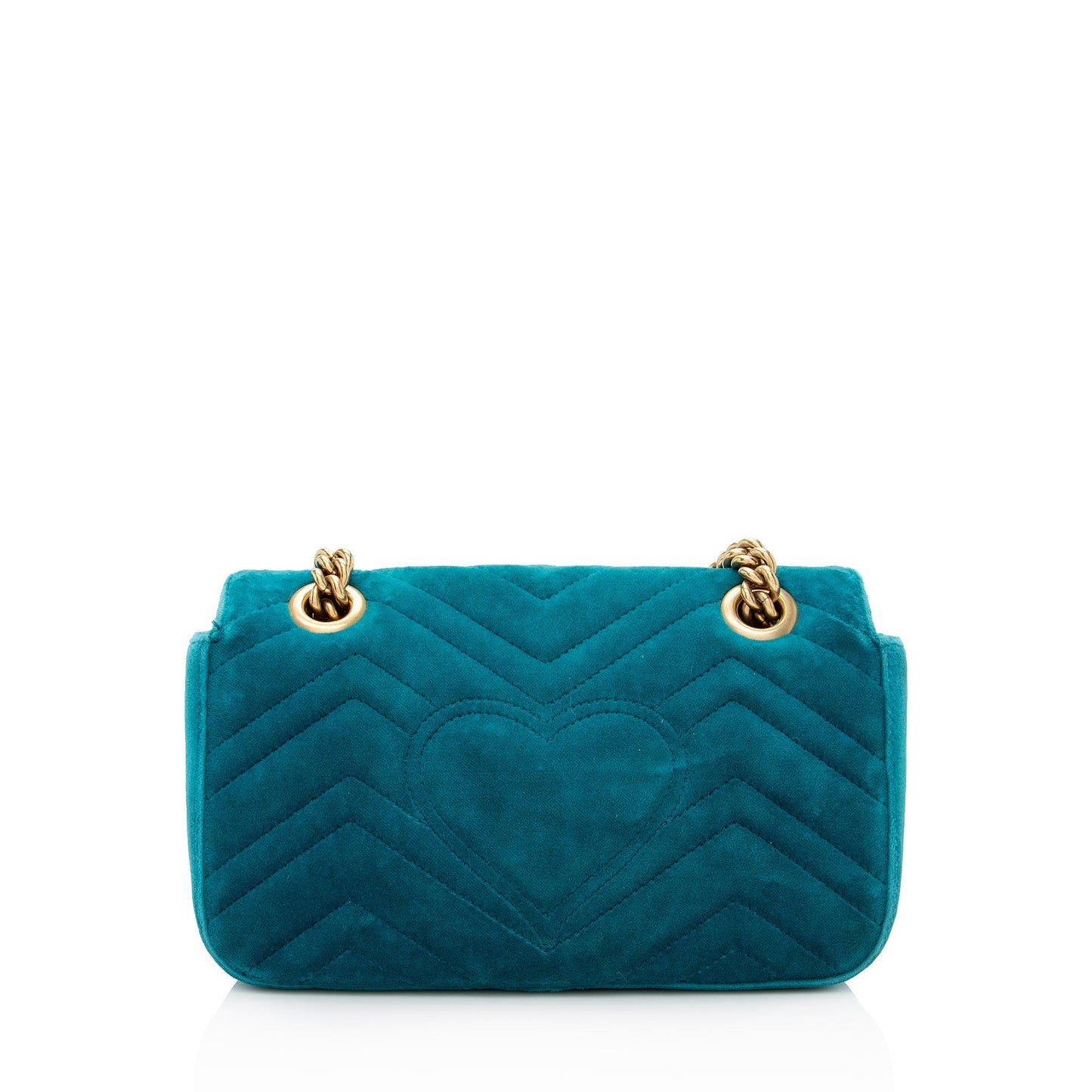 Gucci Velvet GG Marmont SHF Matelasse Leather Blue Mini Crossbody Bag