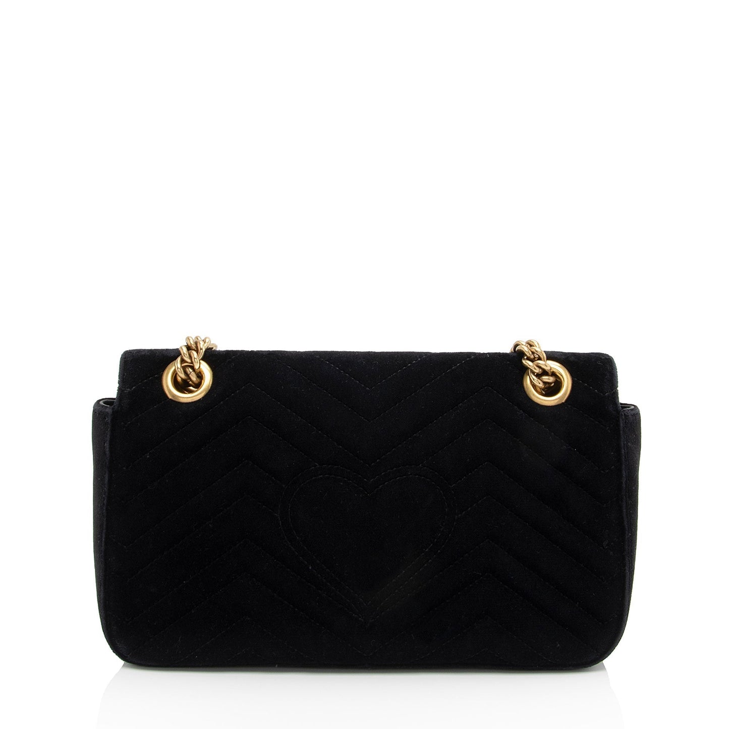 Gucci Velvet GG Marmont Flap SHF-cGU4RL Matelasse Leather Black Small Crossbody Bag