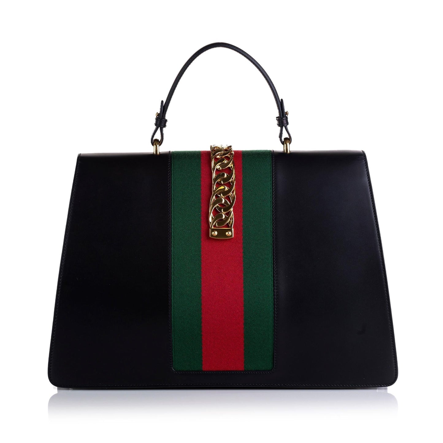 Gucci Maxi Sylvie SHG-ZQfwZ0 Calf Black Satchel Bag