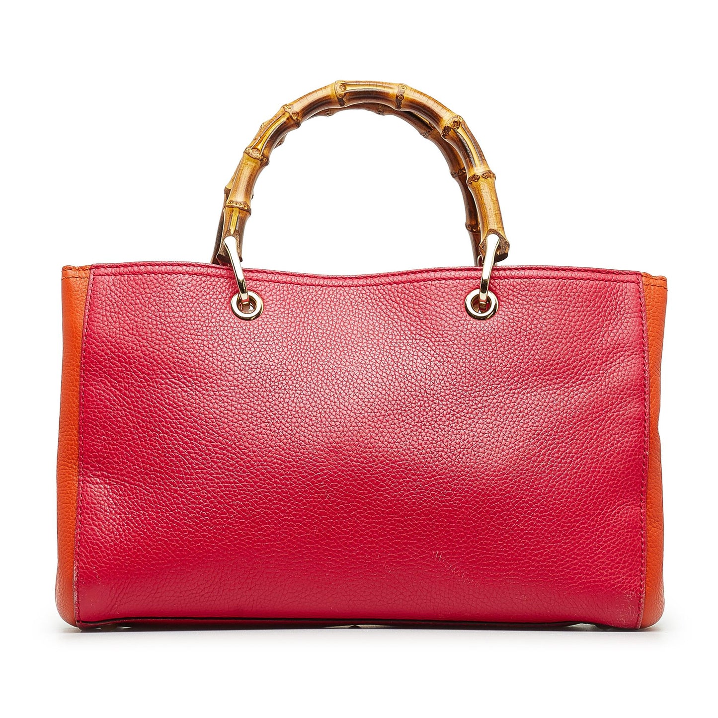 Gucci Bicolor Bamboo Shopper SHG-bLuzSR Calf Red Orange Medium Satchel Bag