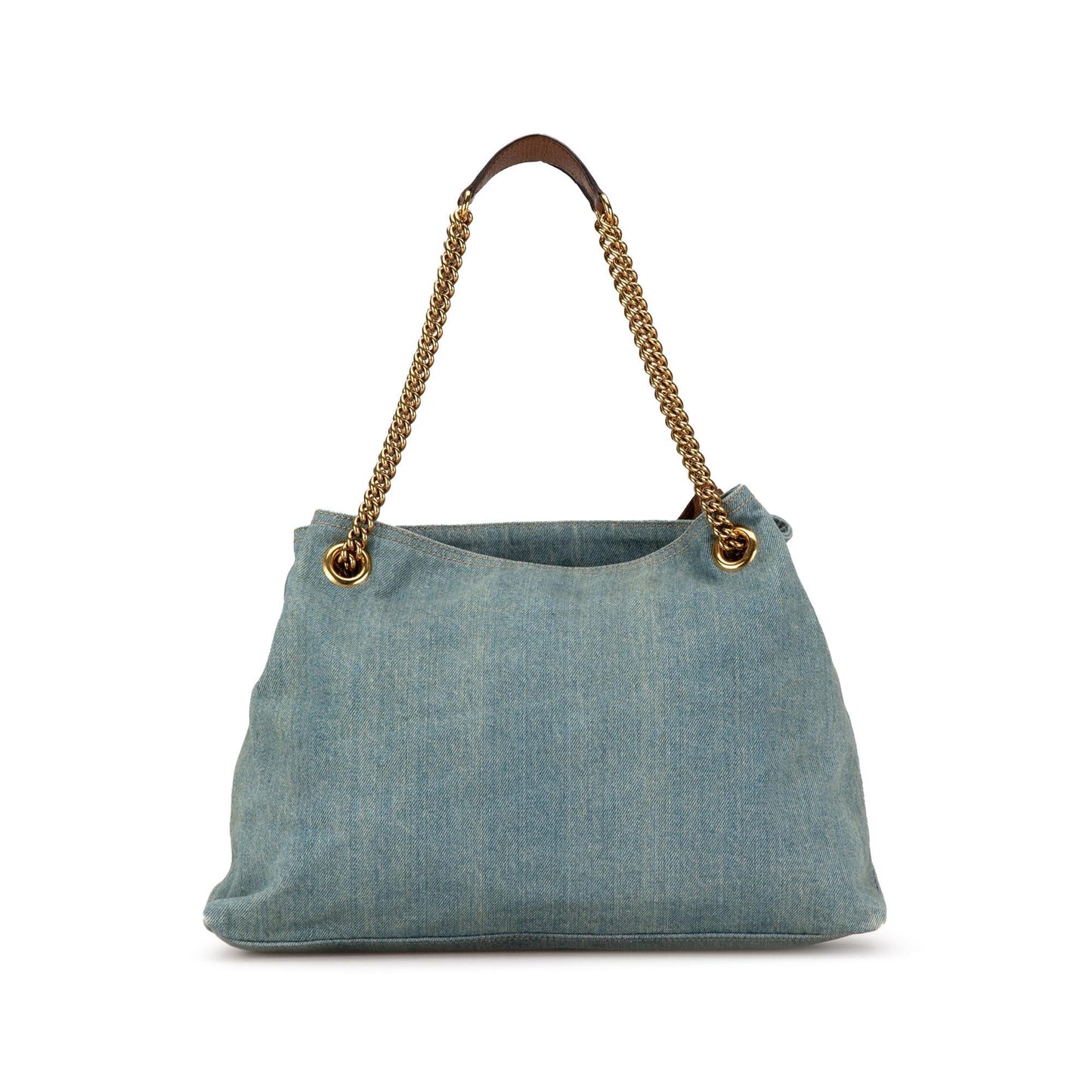 Gucci Soho SHG-HWzqzR Denim Blue Medium Chain Tote Bag