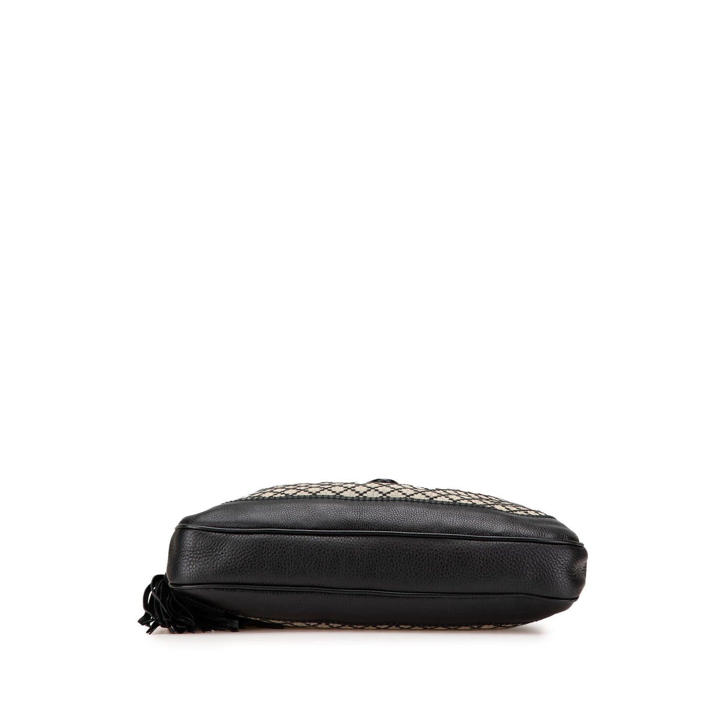 Gucci Diamante New Jackie Canvas Calf Black Brown Satchel Bag