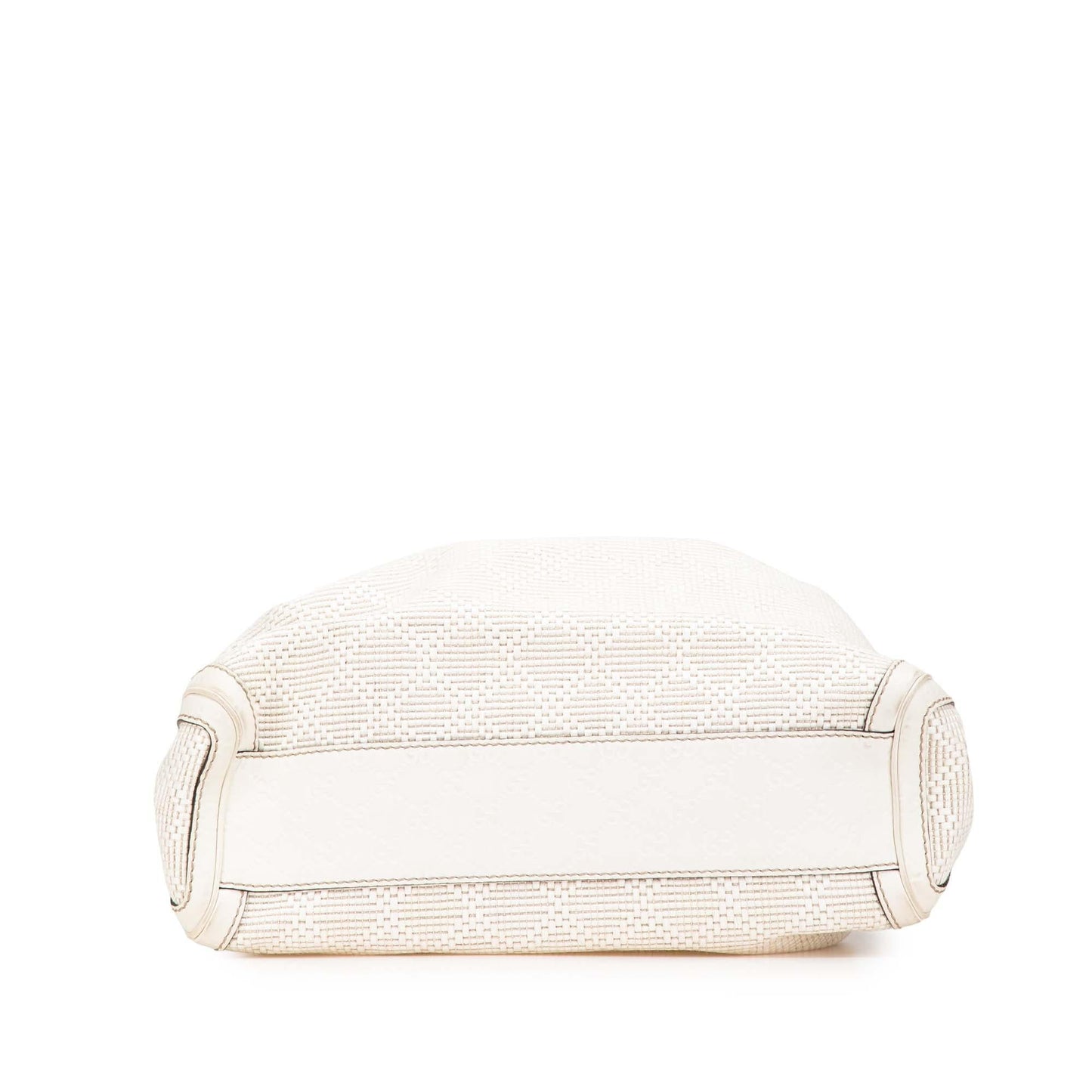 Gucci Diamante Sukey Raffia Calf White Medium Tote Bag
