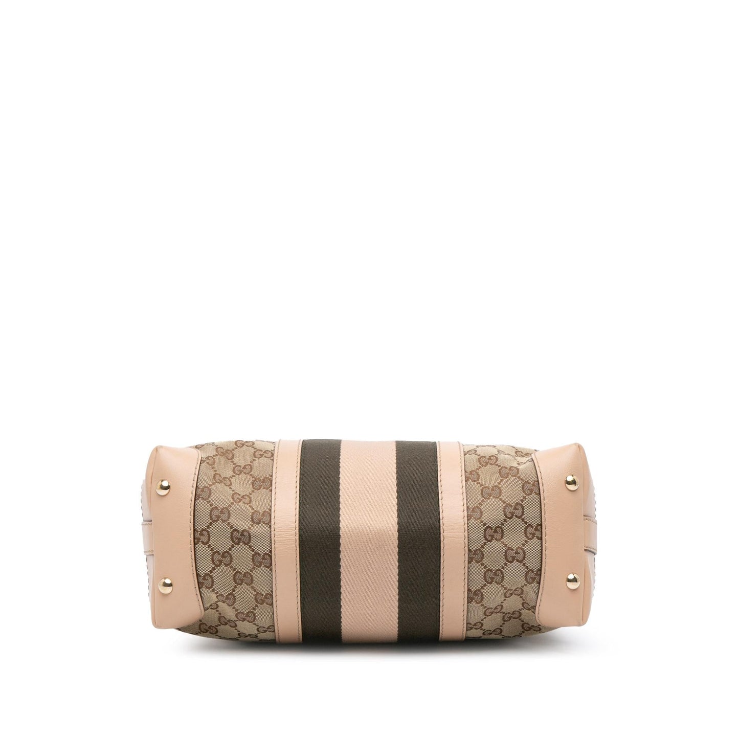 Gucci GG Web Canvas Calf Brown Medium Shoulder Bag