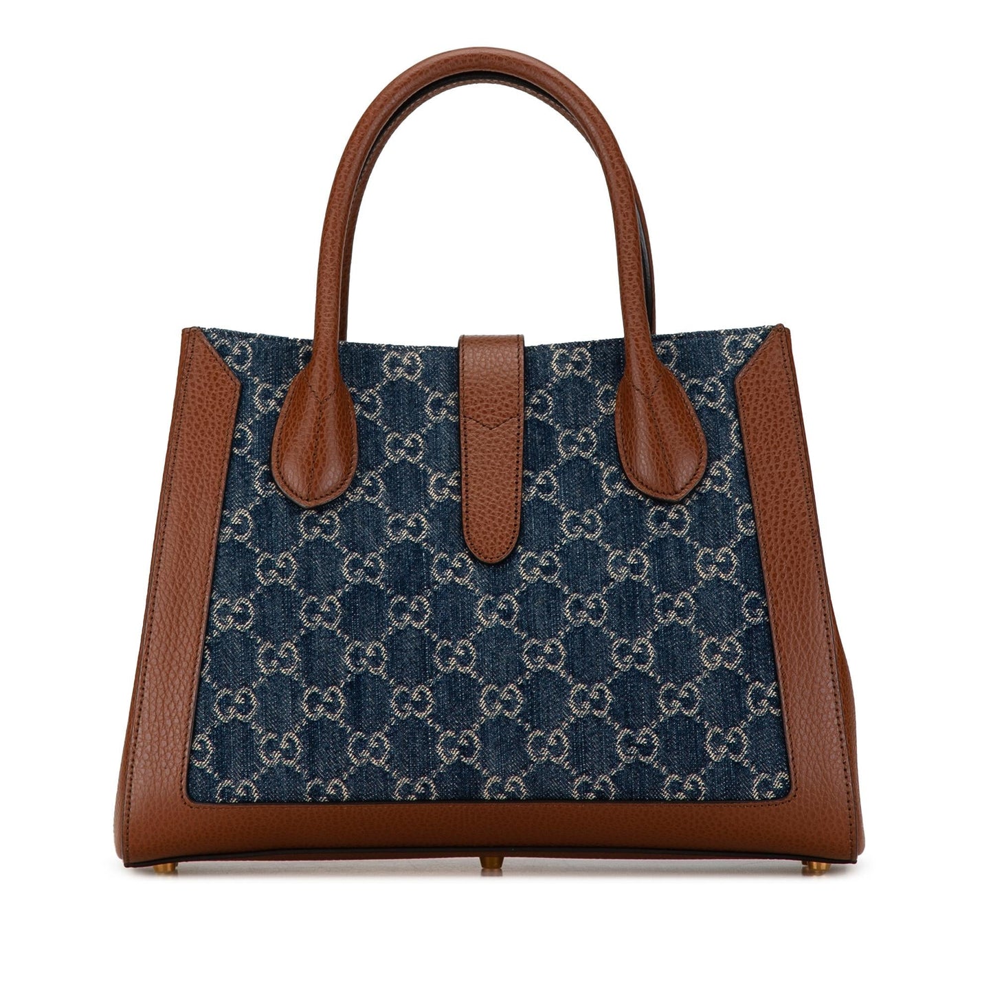 Gucci GG Jackie SHG-Um5mCw Denim Calf Brown Blue Tote Bag