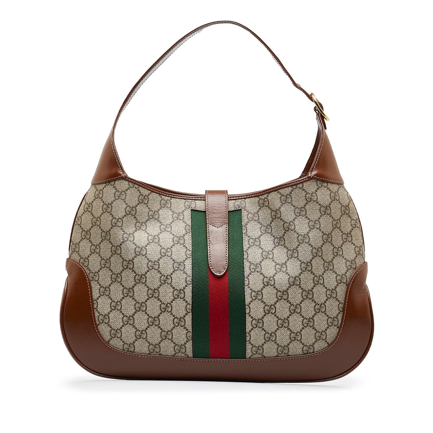 Gucci GG Supreme Jackie SHG-qAV8S4 Canvas Calf Brown Medium Crossbody Bag