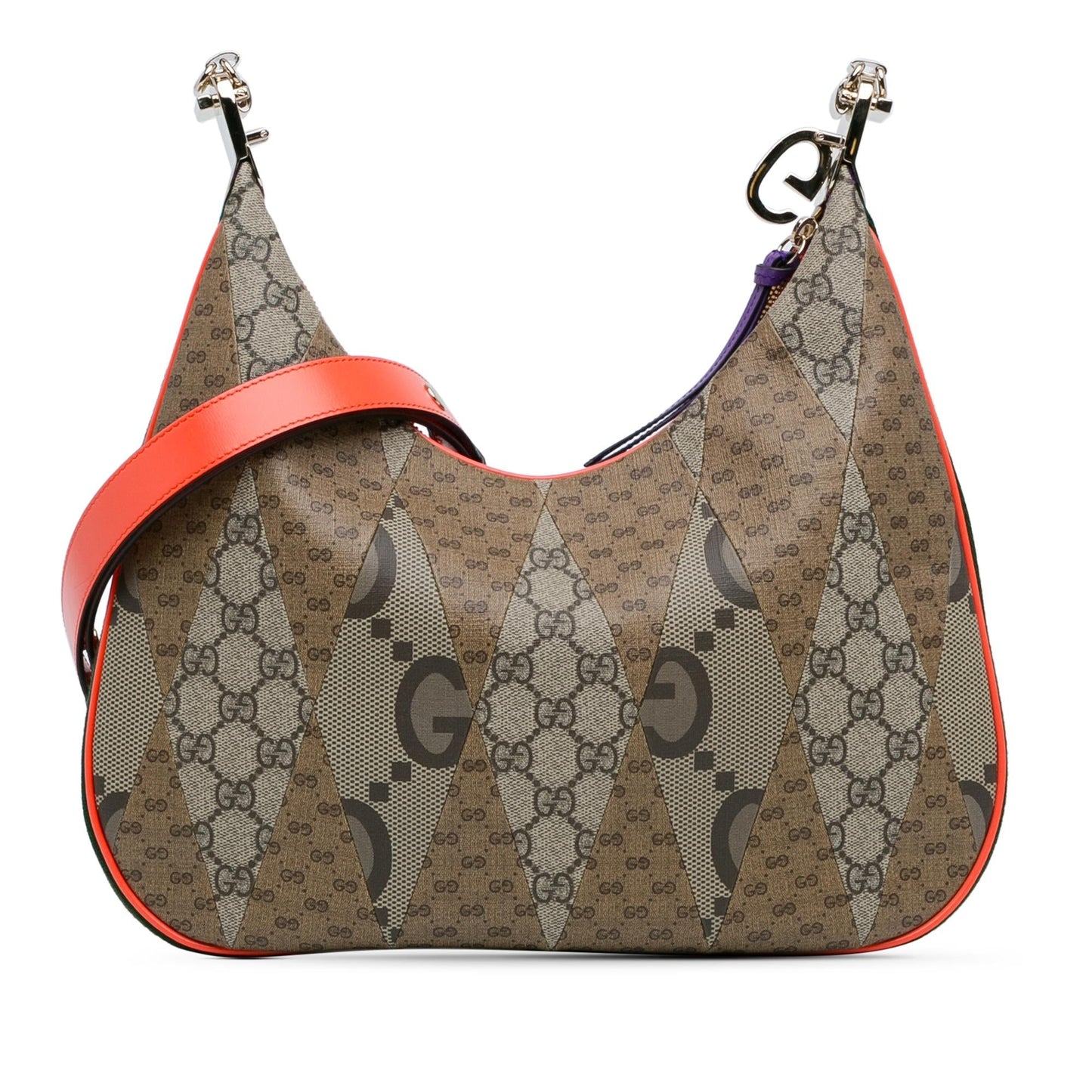 Gucci GG Supreme Patchwork Attache SHG-LfuVAP Canvas Calf Brown Multicolor Crossbody Bag
