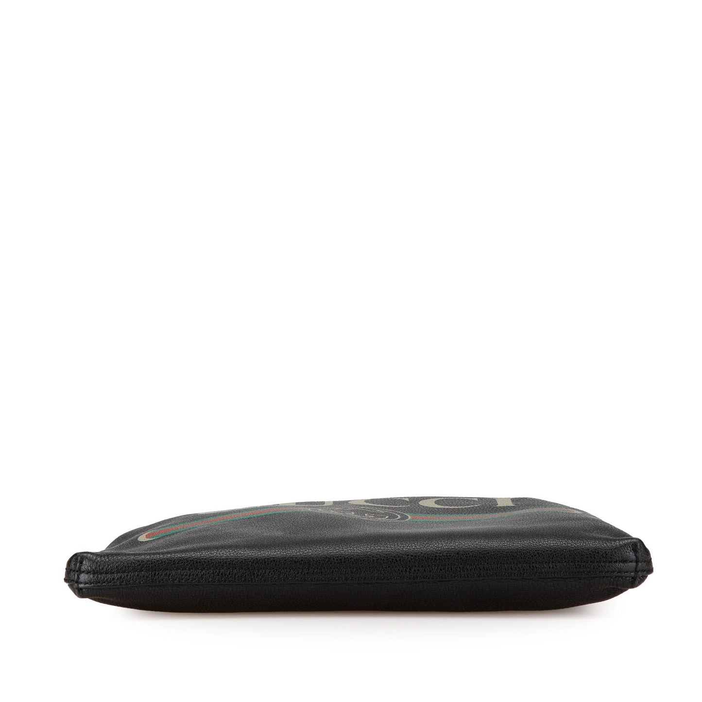 Gucci Logo Portfolio Leather Calf Black Medium Clutch Bag