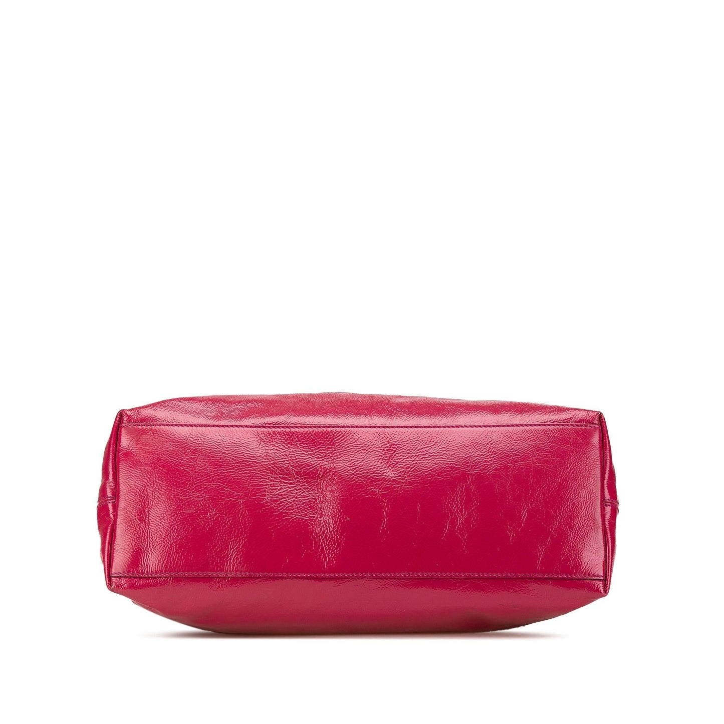 Gucci Soho Chain Leather Patent Pink Medium Tote Bag Chain Tote