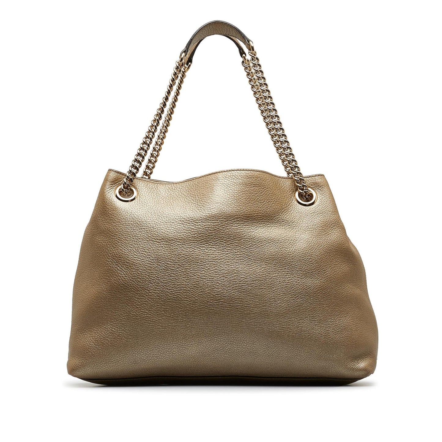 Gucci Soho SHG-TGOZFu Calf Gold Medium Chain Tote Bag
