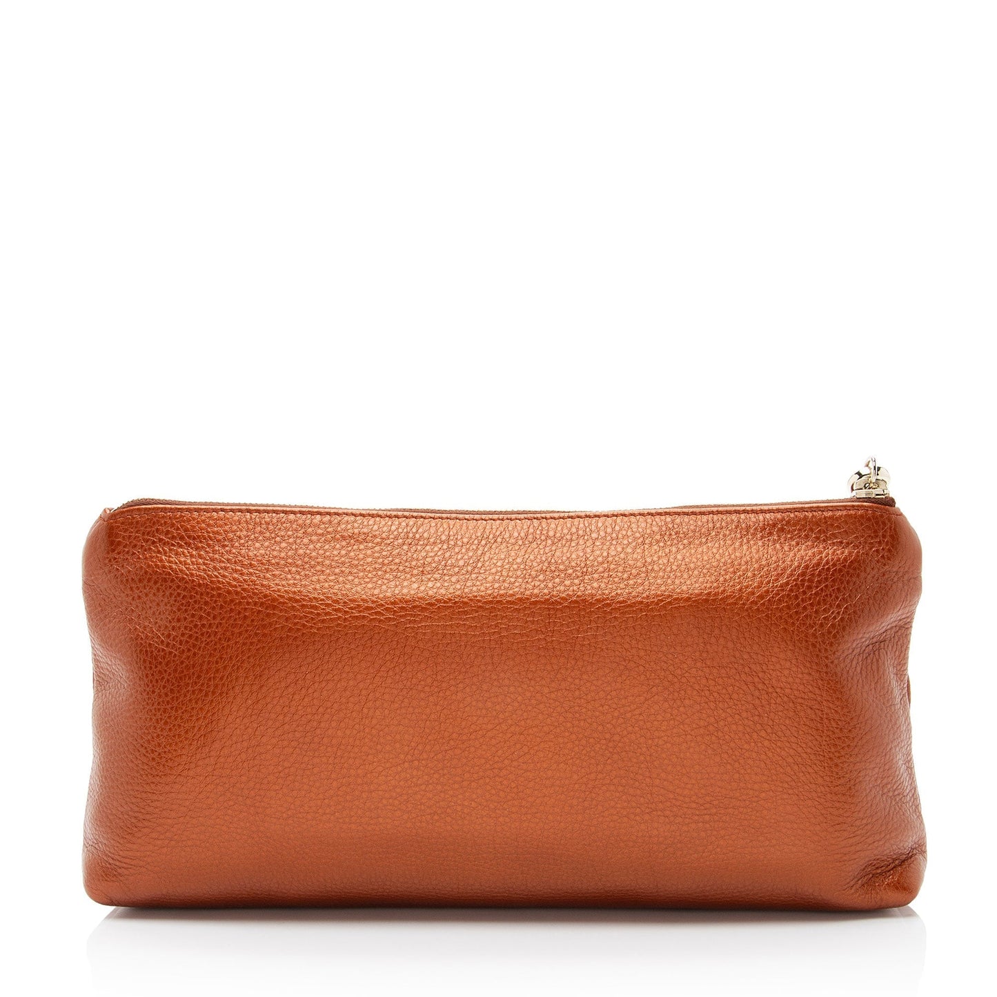 Gucci Metallic Broadway Tassel Zip Leather Orange Clutch Bag