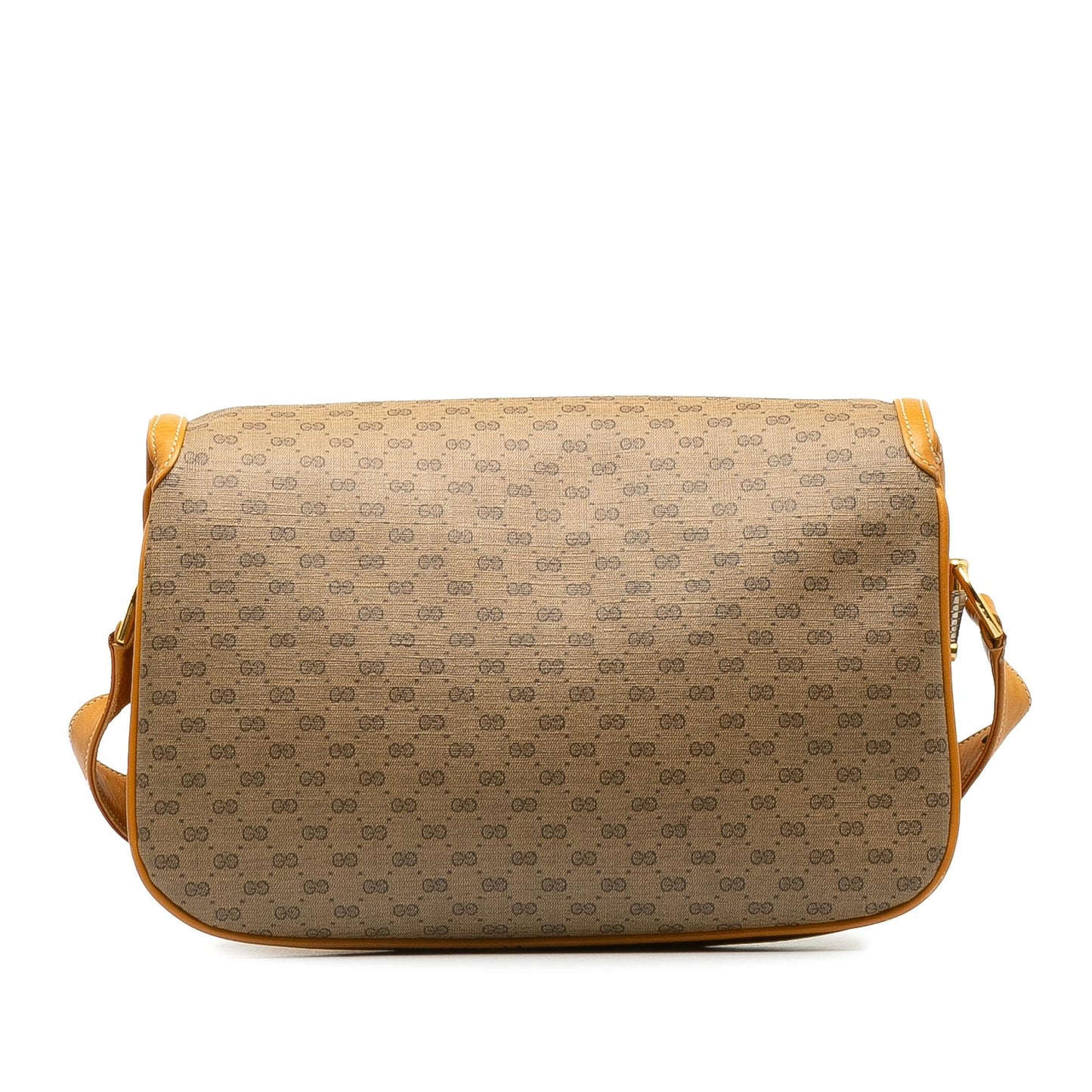 Gucci Micro GG Horsebit SHG-MhRV6b Canvas Brown Flap Crossbody Bag