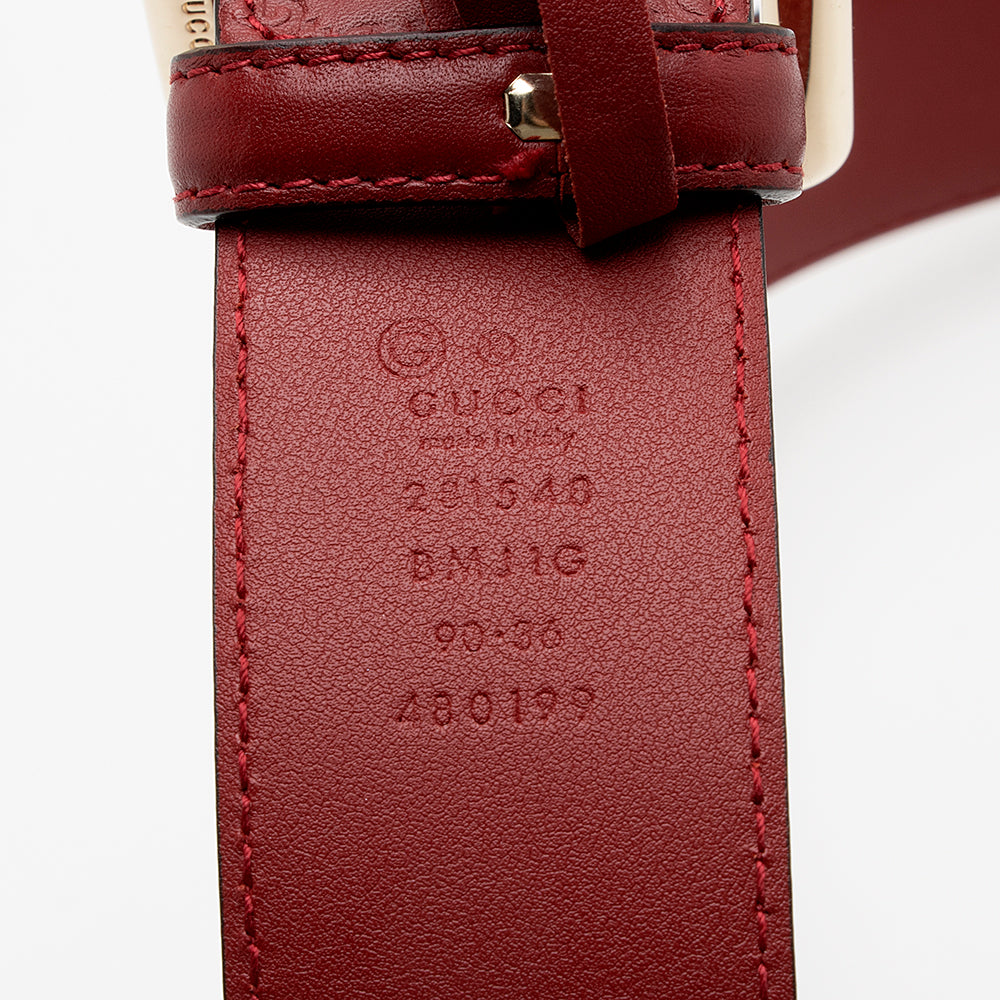 Gucci Microguccissima Belt - Size 36 Leather Red Accessory 90 Shf