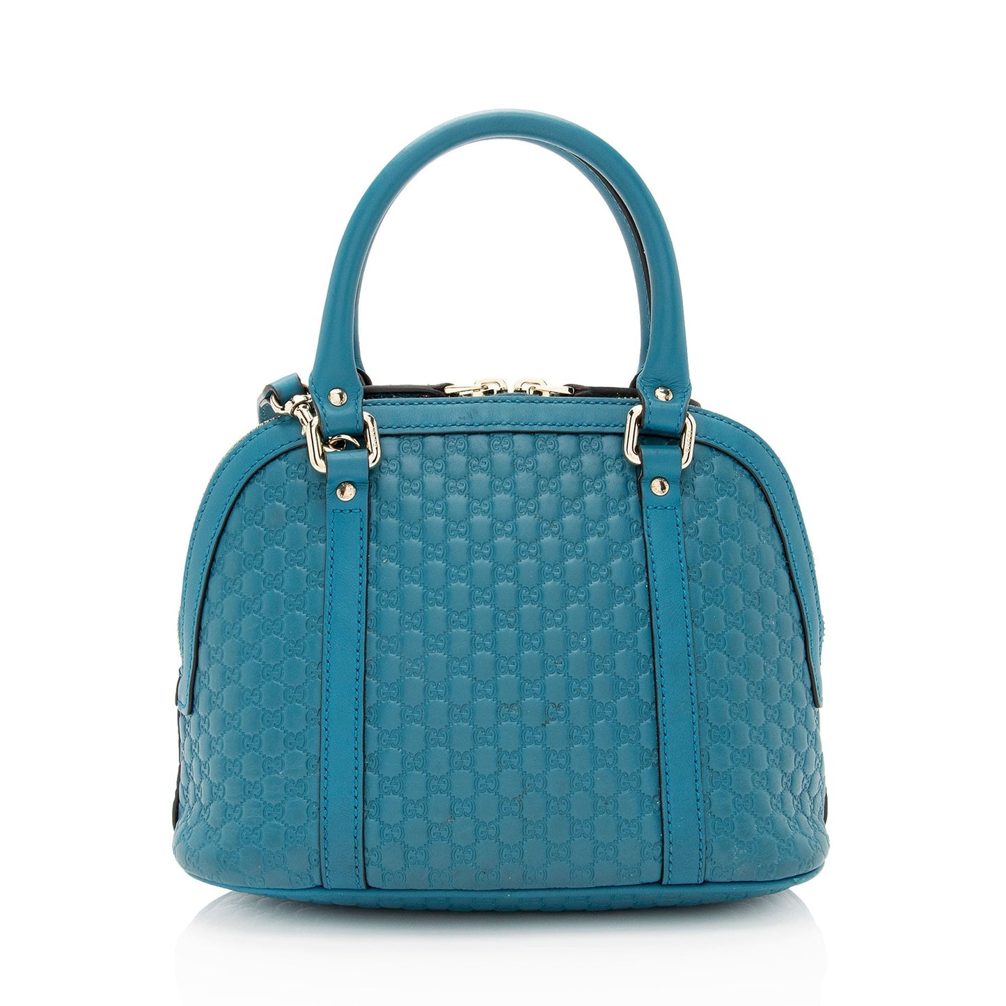Gucci Microguccissima Dome Leather Blue Small Satchel Bag