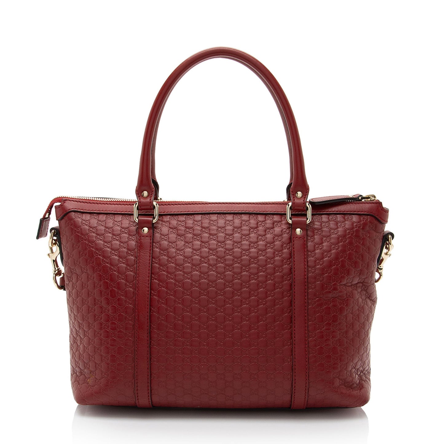 Gucci Microguccissima Joy Zip Leather Red Small Tote Bag