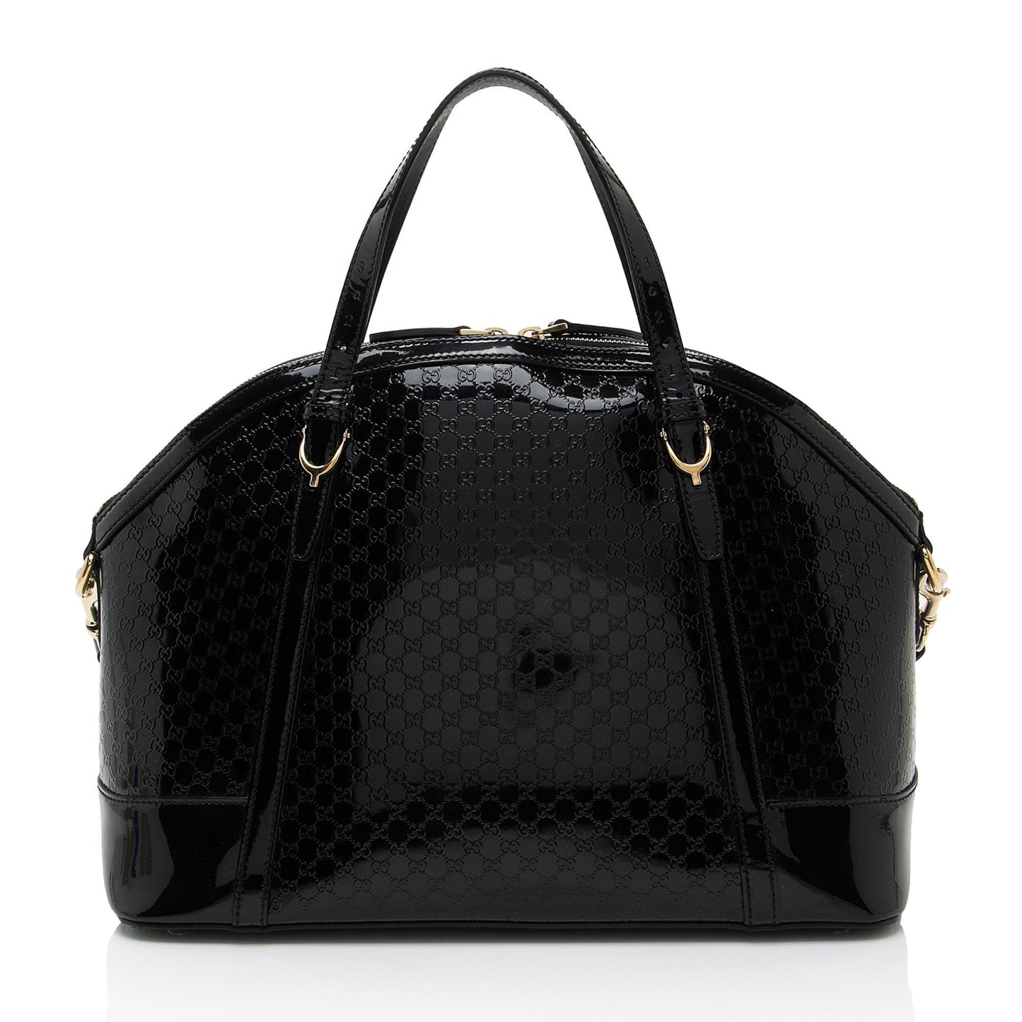 Gucci Microguccissima Nice SHF-pCYqKU Leather Patent Black Satchel Bag