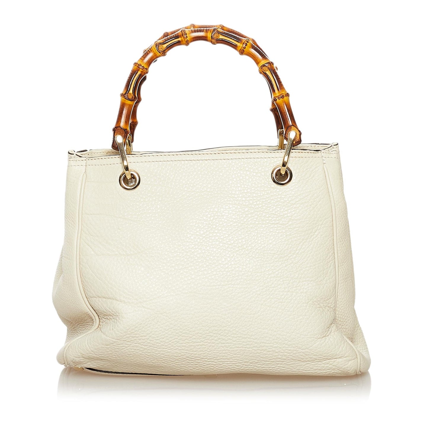 Gucci Bamboo Shopper SHG Leather Calf White Mini Satchel Bag
