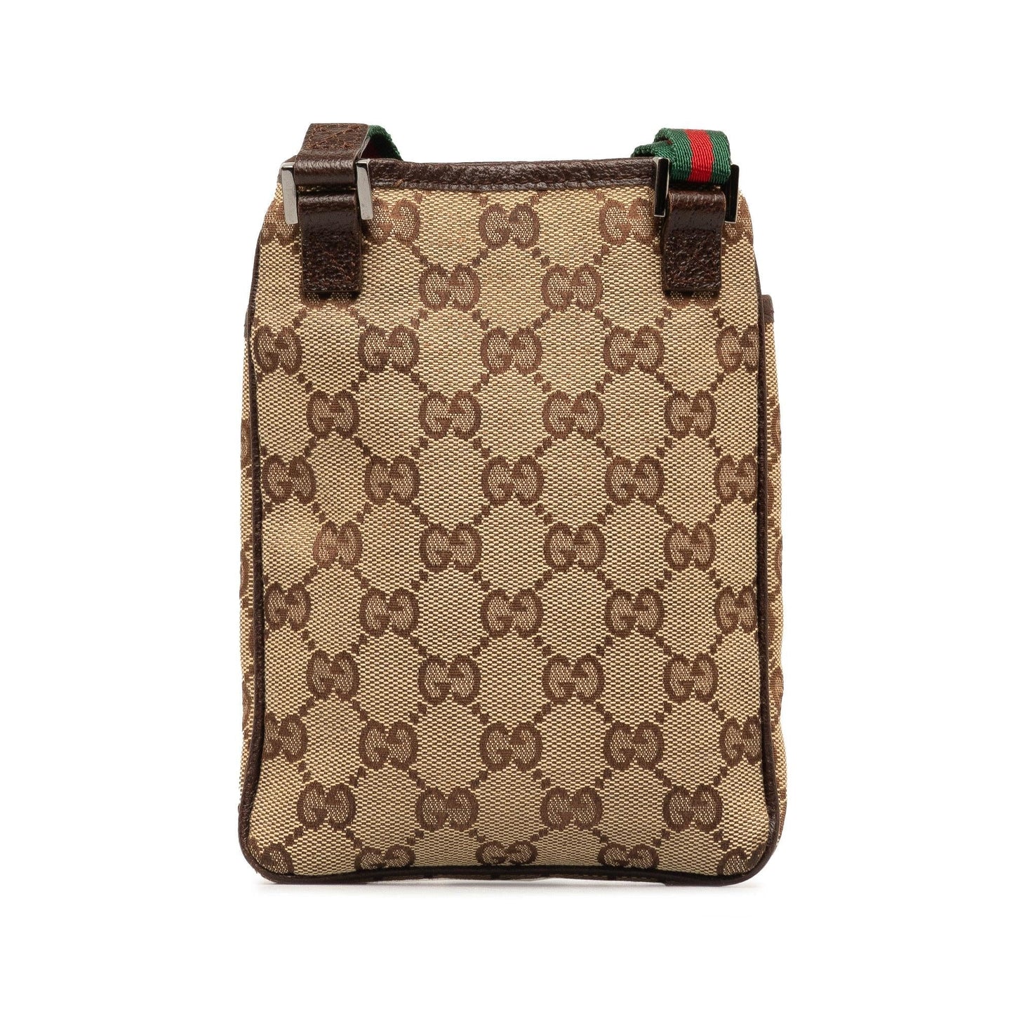 Gucci GG Web SHG-1cLFGf Canvas Brown Mini Crossbody Bag