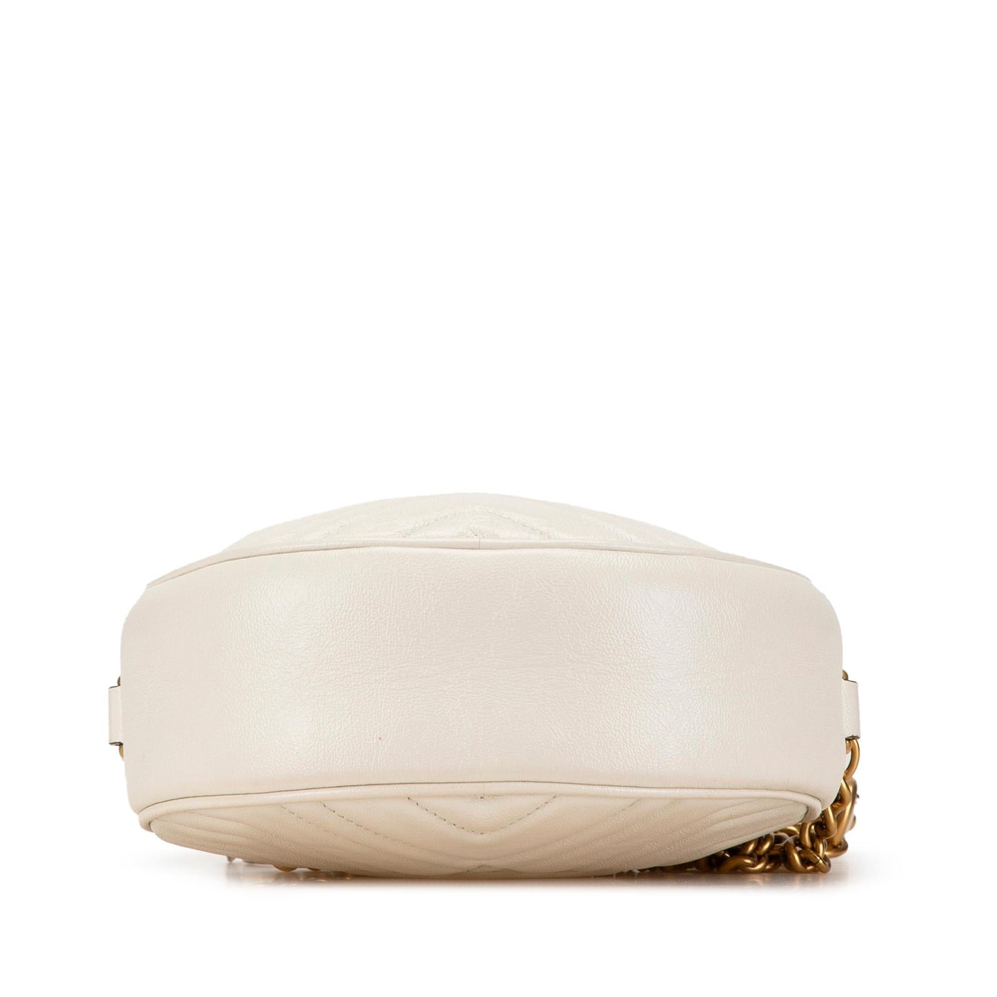 Gucci GG Marmont Round Leather Calf White Mini Crossbody Bag