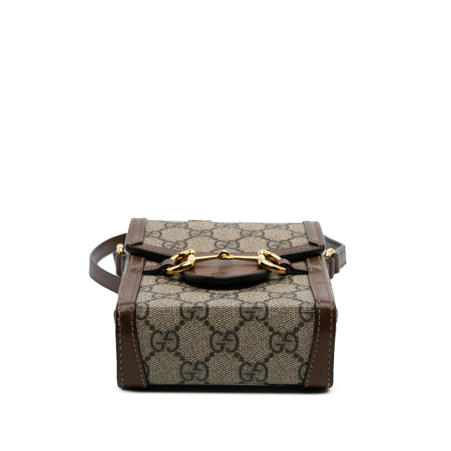 Gucci GG Supreme Horsebit Canvas Calf Brown Mini Crossbody Bag