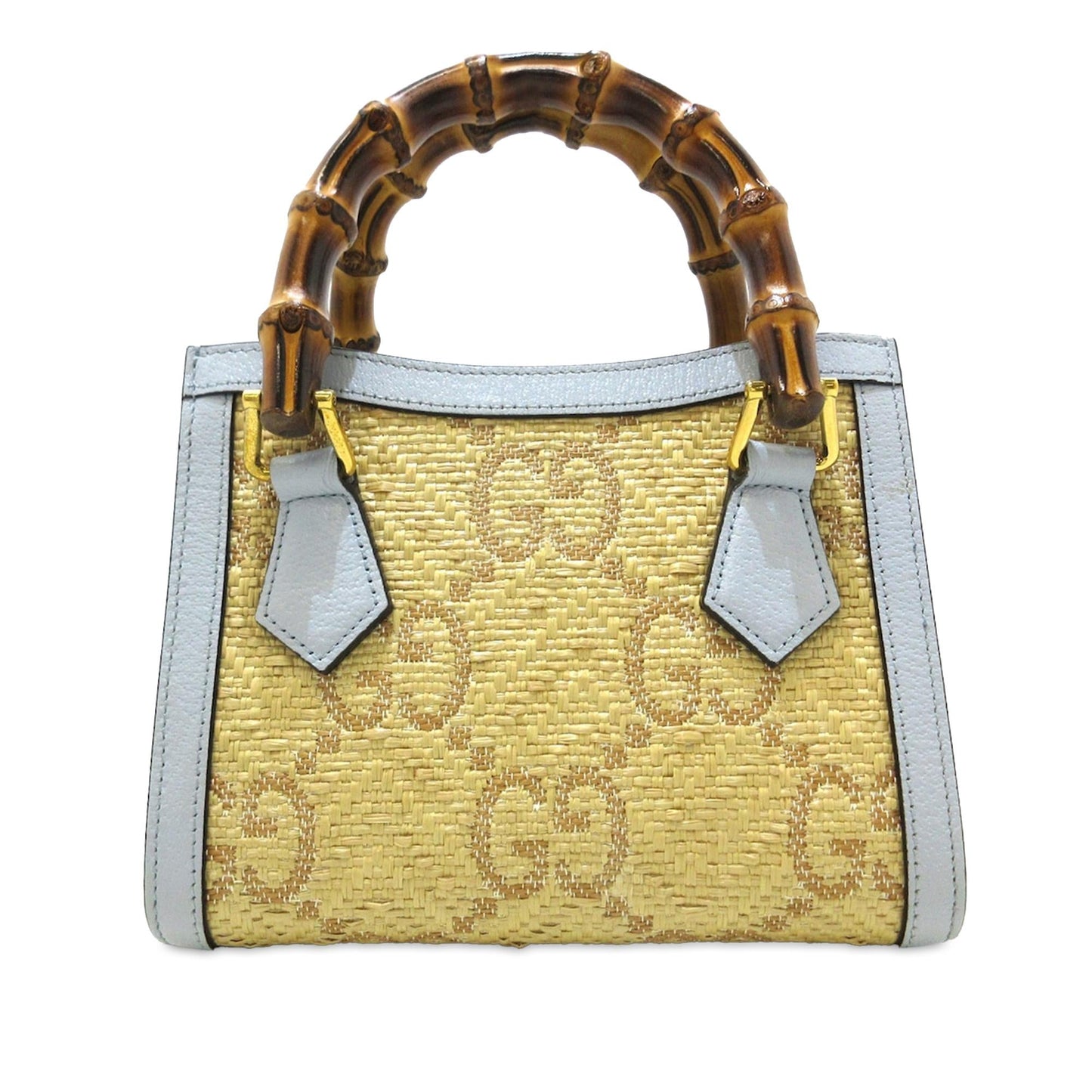 Gucci Jumbo GG Diana SHG-drcDRd Raffia Brown Mini Satchel Bag
