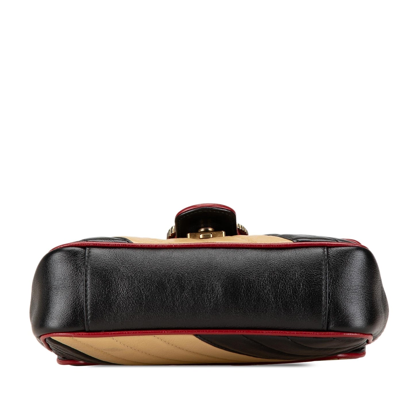 Gucci GG Marmont Torchon Leather Calf Black Brown Crossbody Bag
