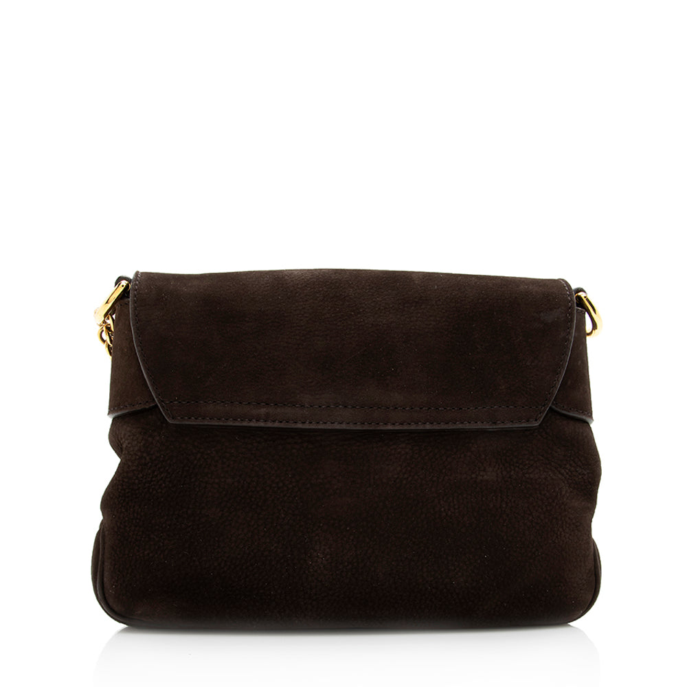 Gucci Nubuck Ribot SHF Leather Brown Small Flap Shoulder Bag