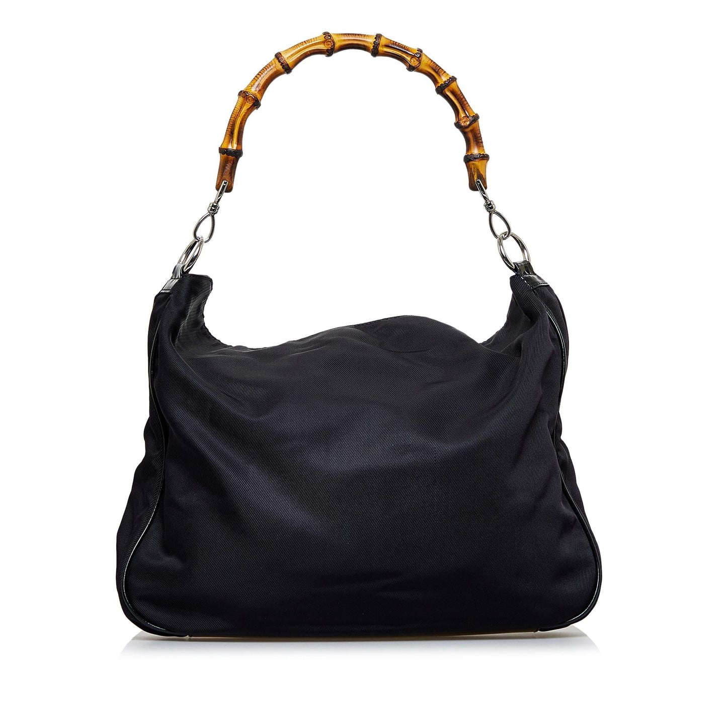 Gucci Bamboo SHG-gDltSy Nylon Black Satchel Bag