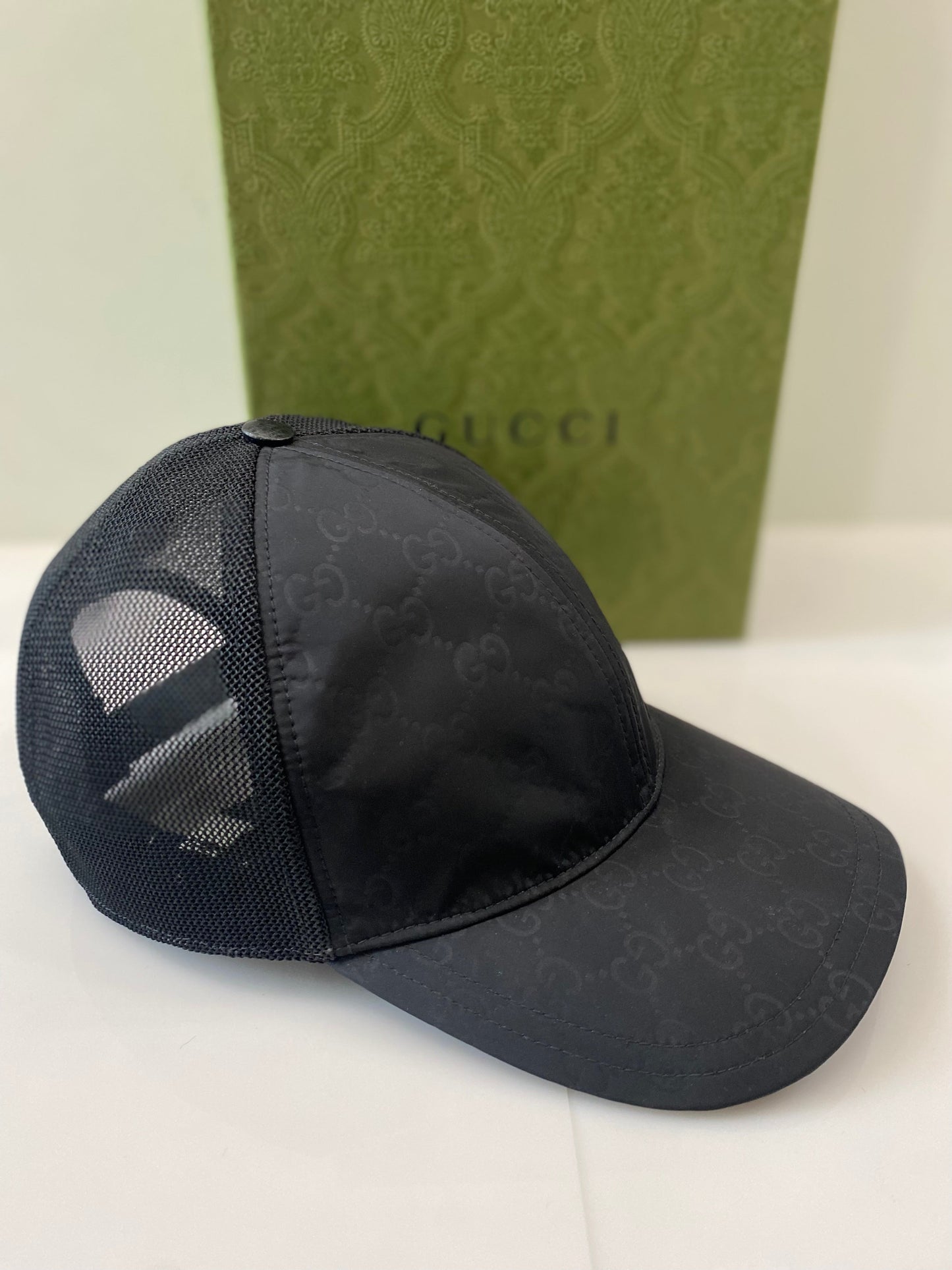 Gucci GG MESH BASEBALL Monogram Nylon Hat